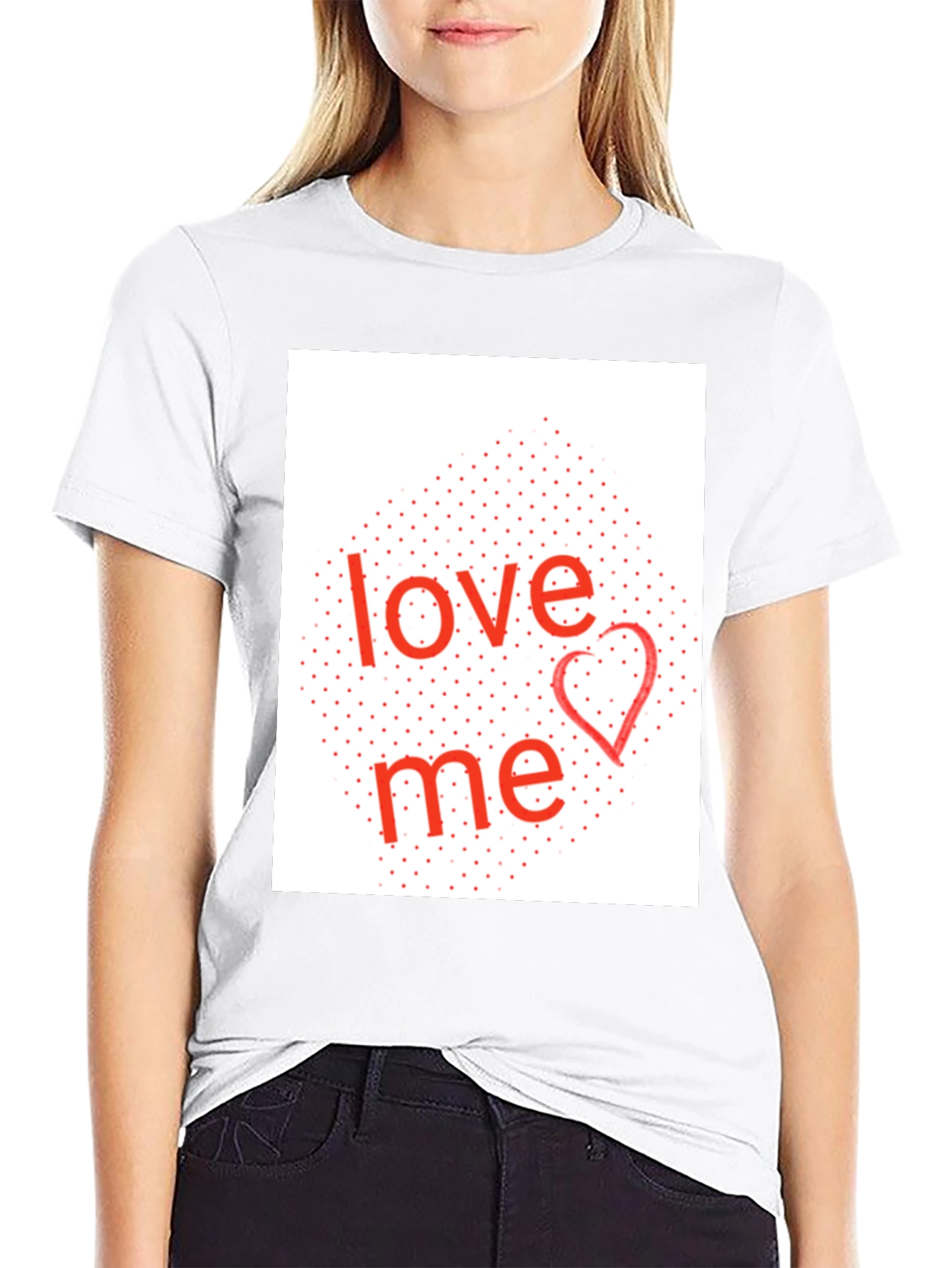 Black Love Me Graphic Tee - Black Cotton Blend Shirt view 9