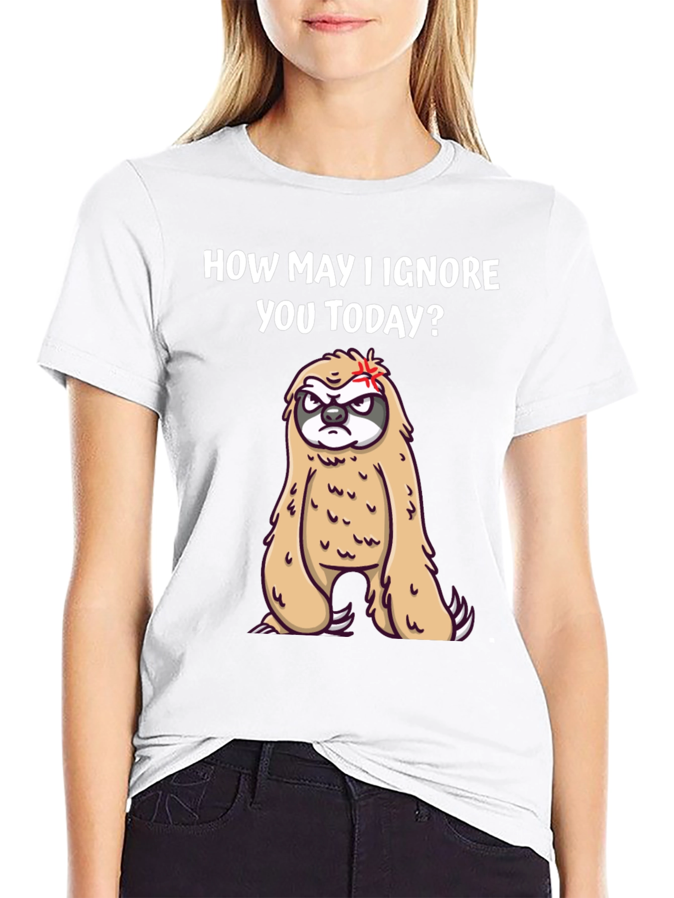 Black Funny Sloth T-Shirt - How May I Ignore You Today? view 9