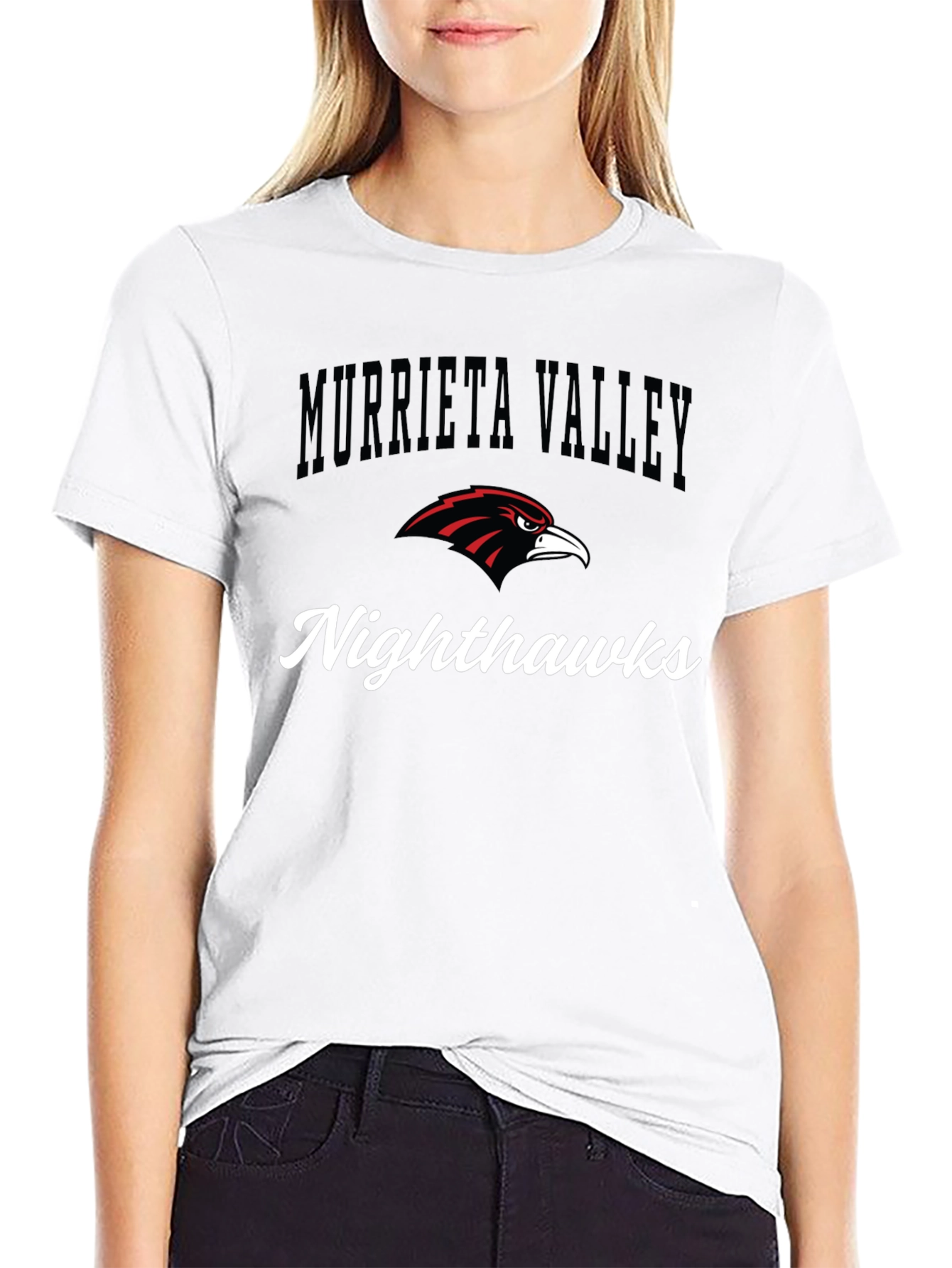 Black Murrieta Valley Nighthawks Black T-Shirt view 9