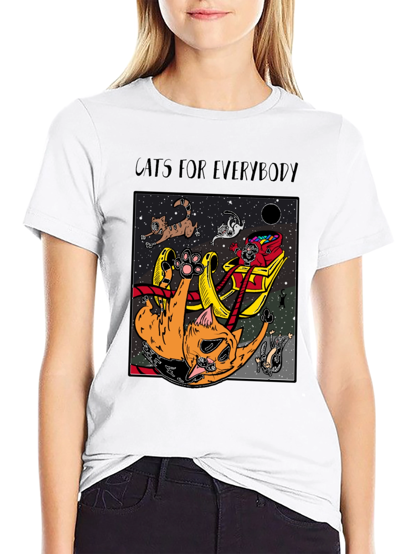 Black Cats for Everybody T-Shirt - Space Adventure! view 9