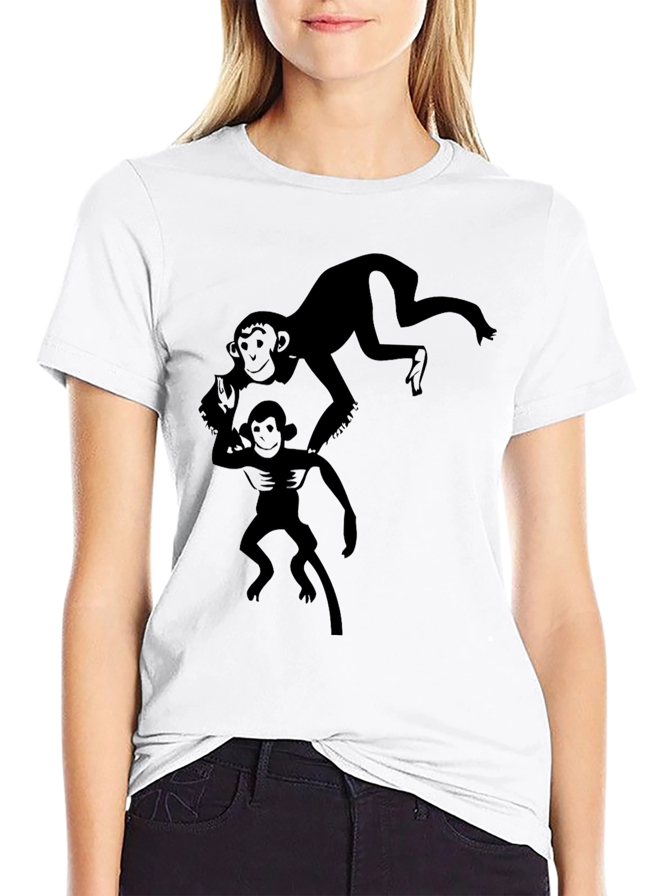 Black Monkey Graphic T-Shirt - Black Cotton Tee view 9
