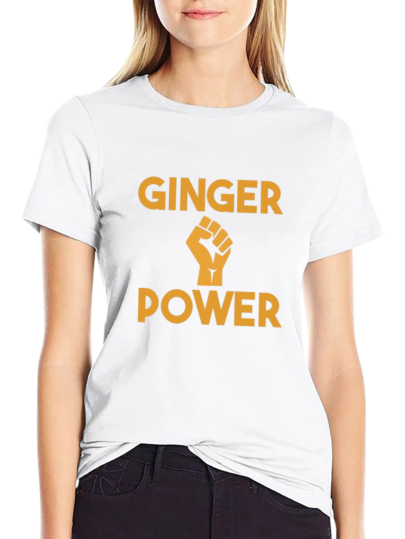 Black Ginger Power T-Shirt - Black Graphic Tee view 9