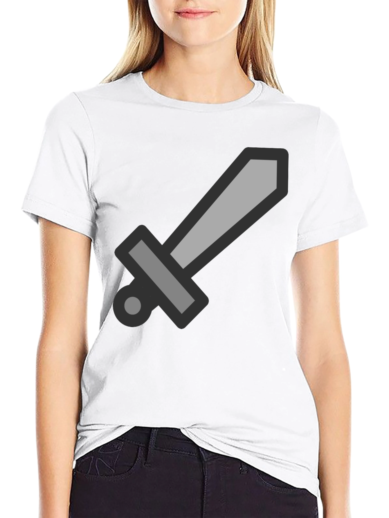 Black Sword Graphic Tee - Stylish Black Cotton T-Shirt view 9