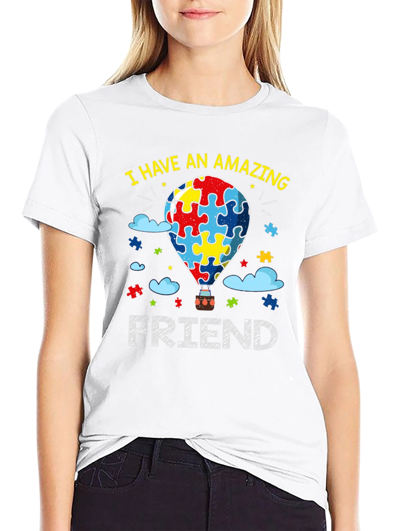 Black Amazing Friend Autism Awareness T-Shirt view 9