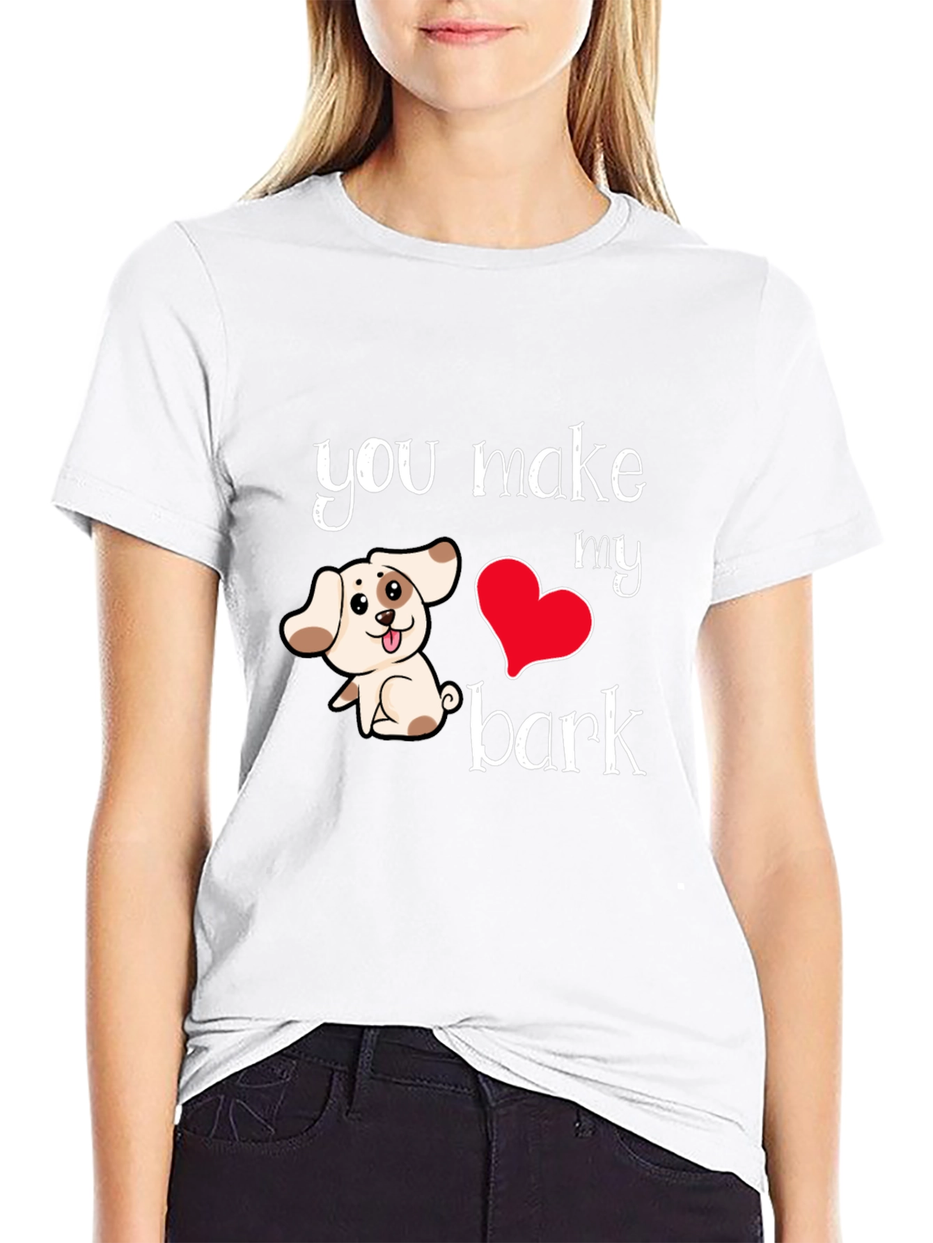 Black You Make My Heart Bark T-Shirt view 9