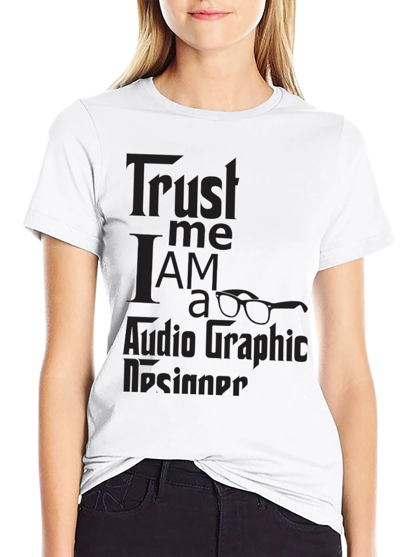 Black Trust Me I'm a Graphic Designer Black T-Shirt view 9