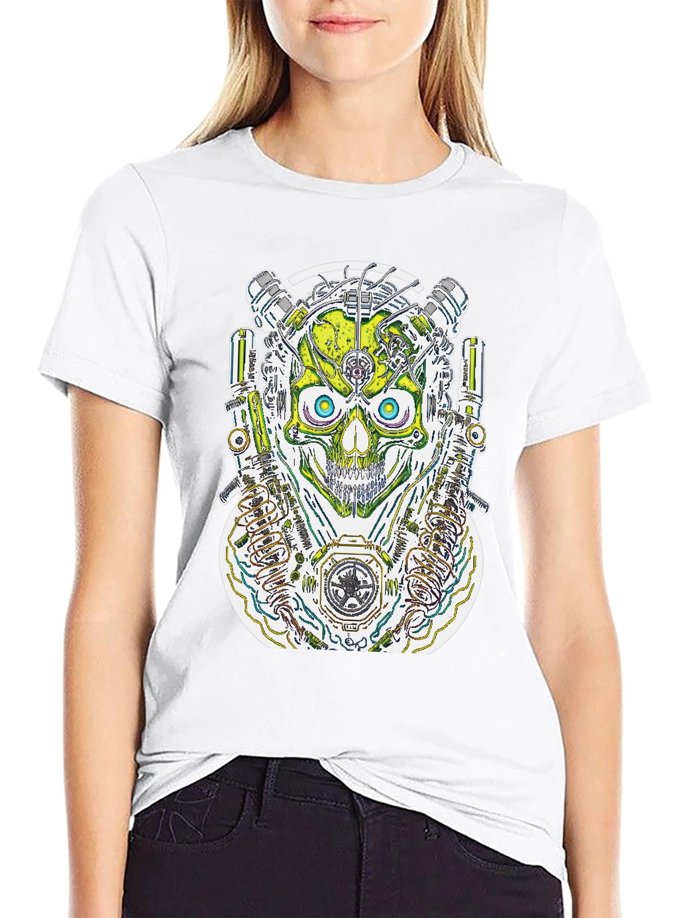 Steampunk Skull Graphic Tee - Men's Black T-Shirt - 9
