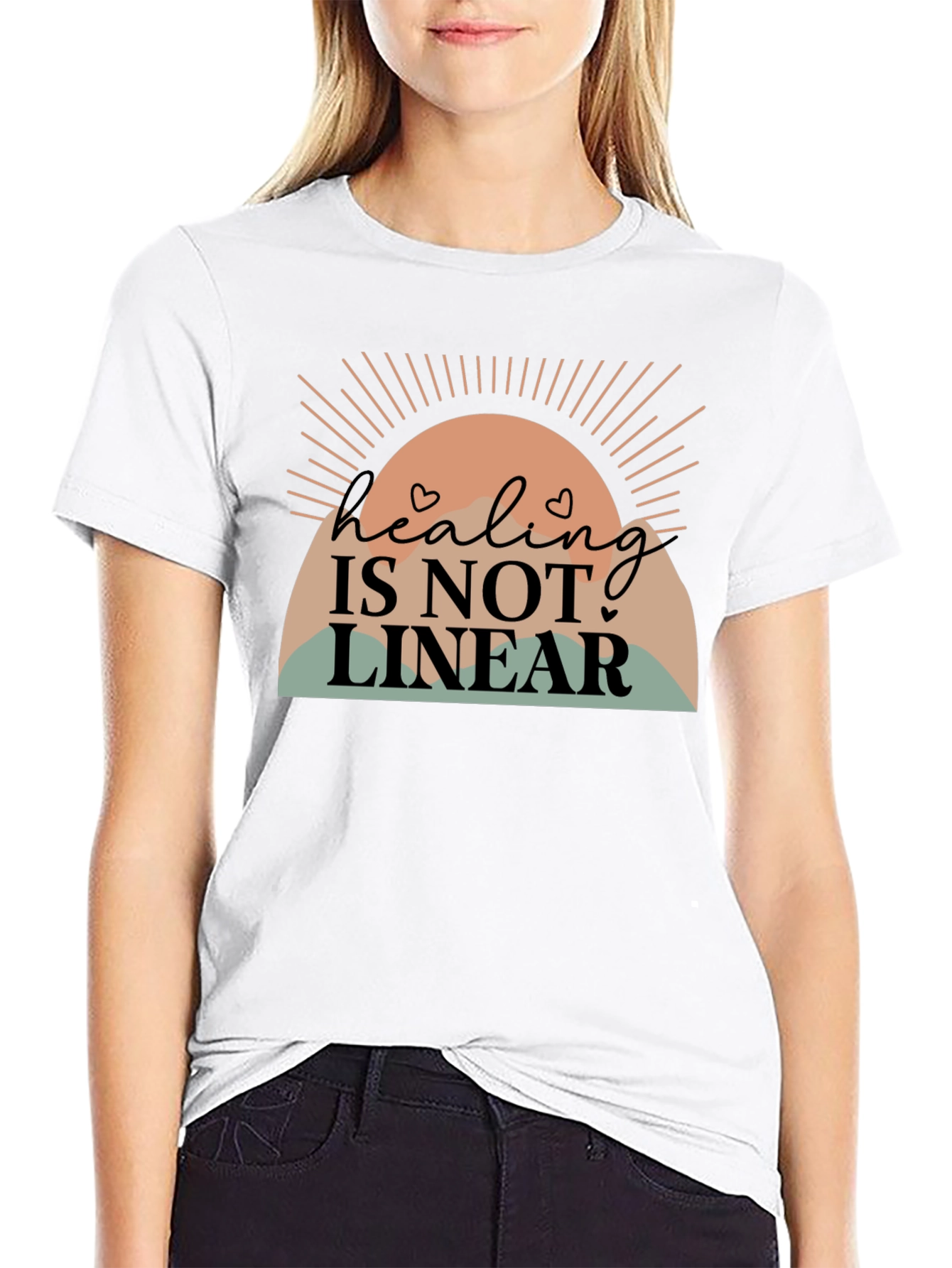Black Healing Is Not Linear Graphic Tee view 9