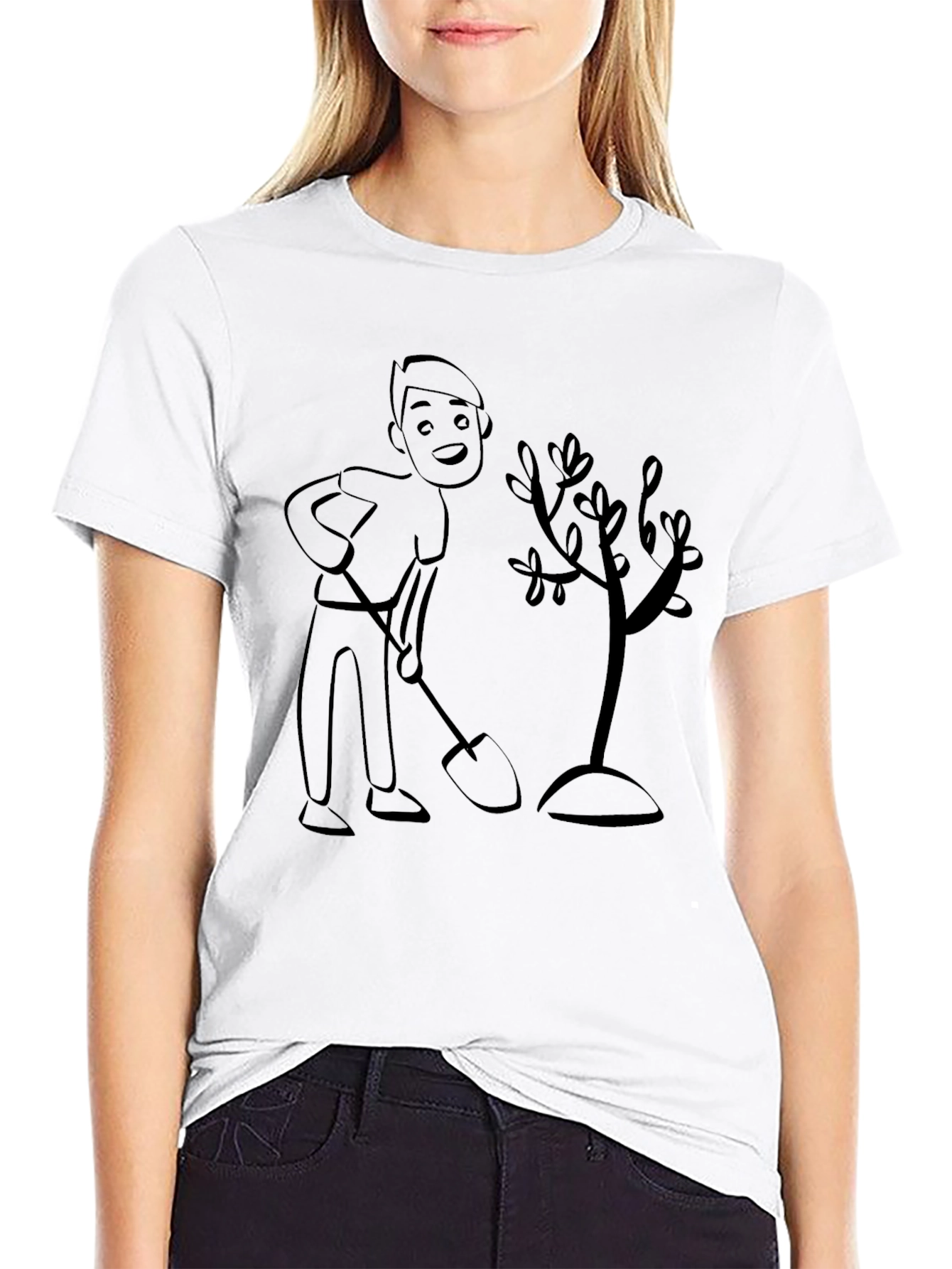 Black Tree Planting T-Shirt - Gardener Gift view 9