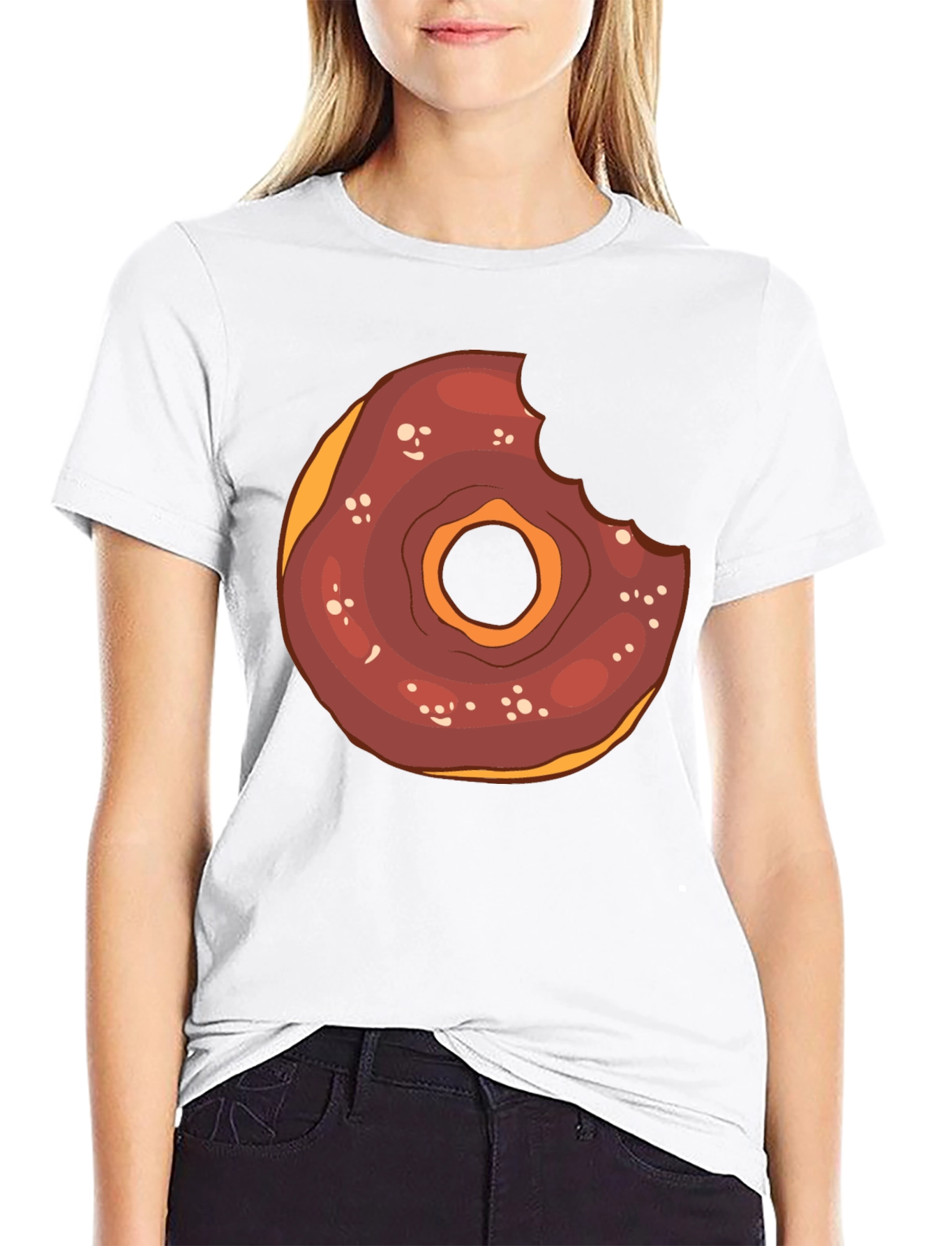Black Donut Graphic Tee - Funny Dessert T-Shirt view 9