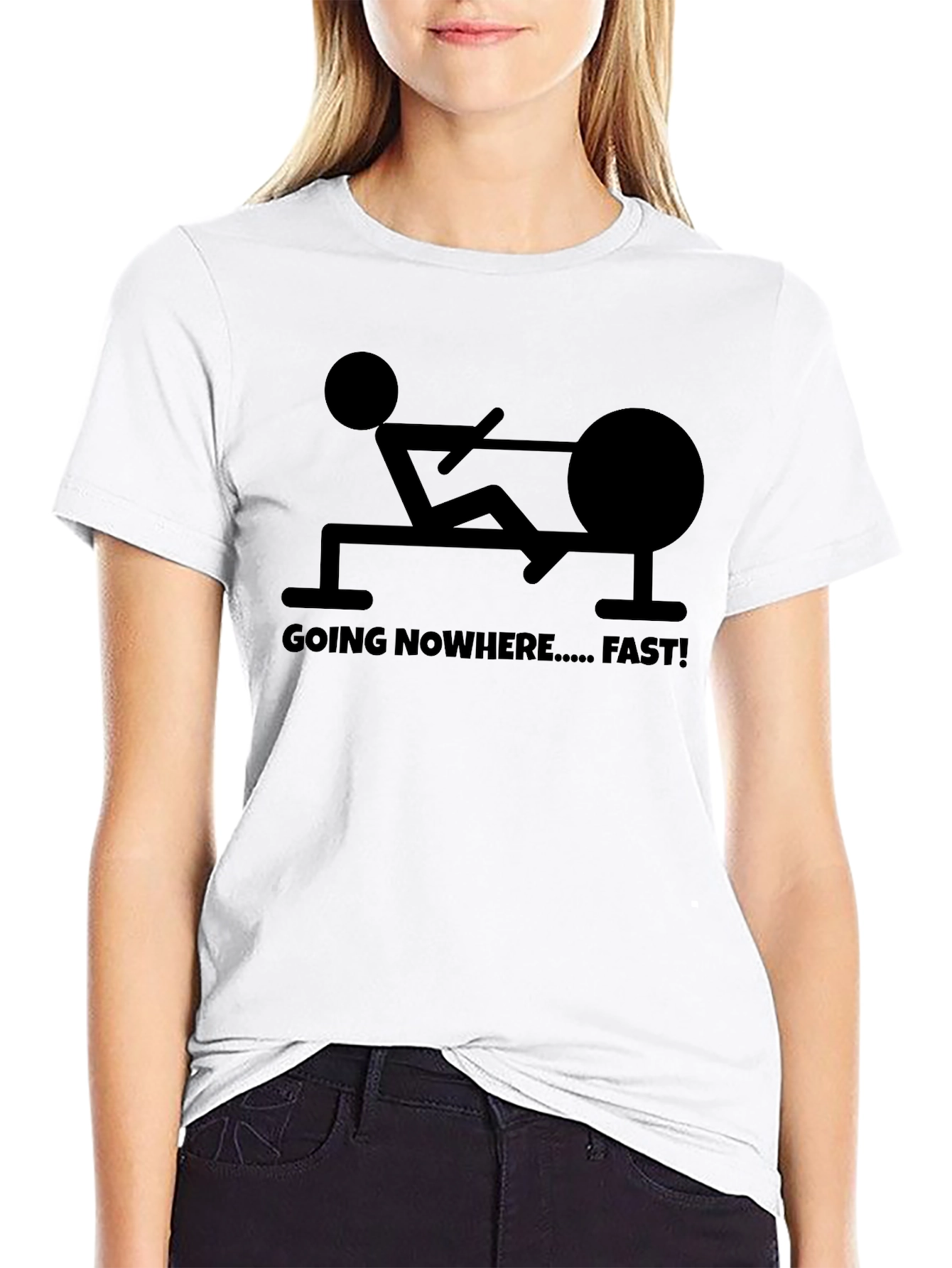 Black Going Nowhere Fast T-Shirt - Funny Workout Tee view 9
