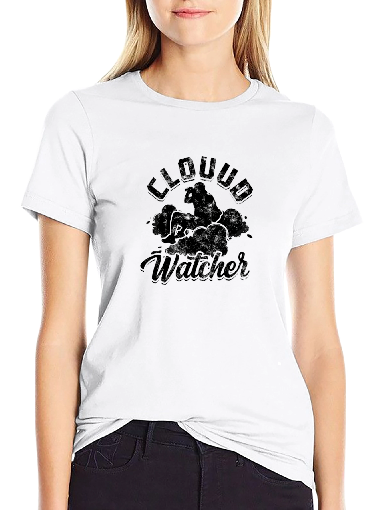Black Cloud Watcher Graphic T-Shirt view 9