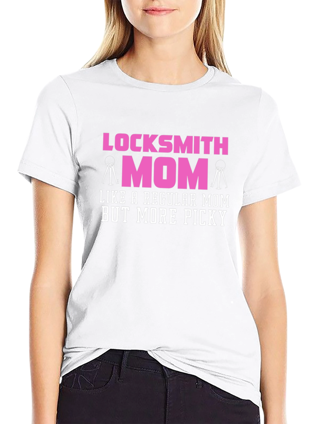 Black Locksmith Mom T-Shirt - Picky Mom Graphic Tee view 9