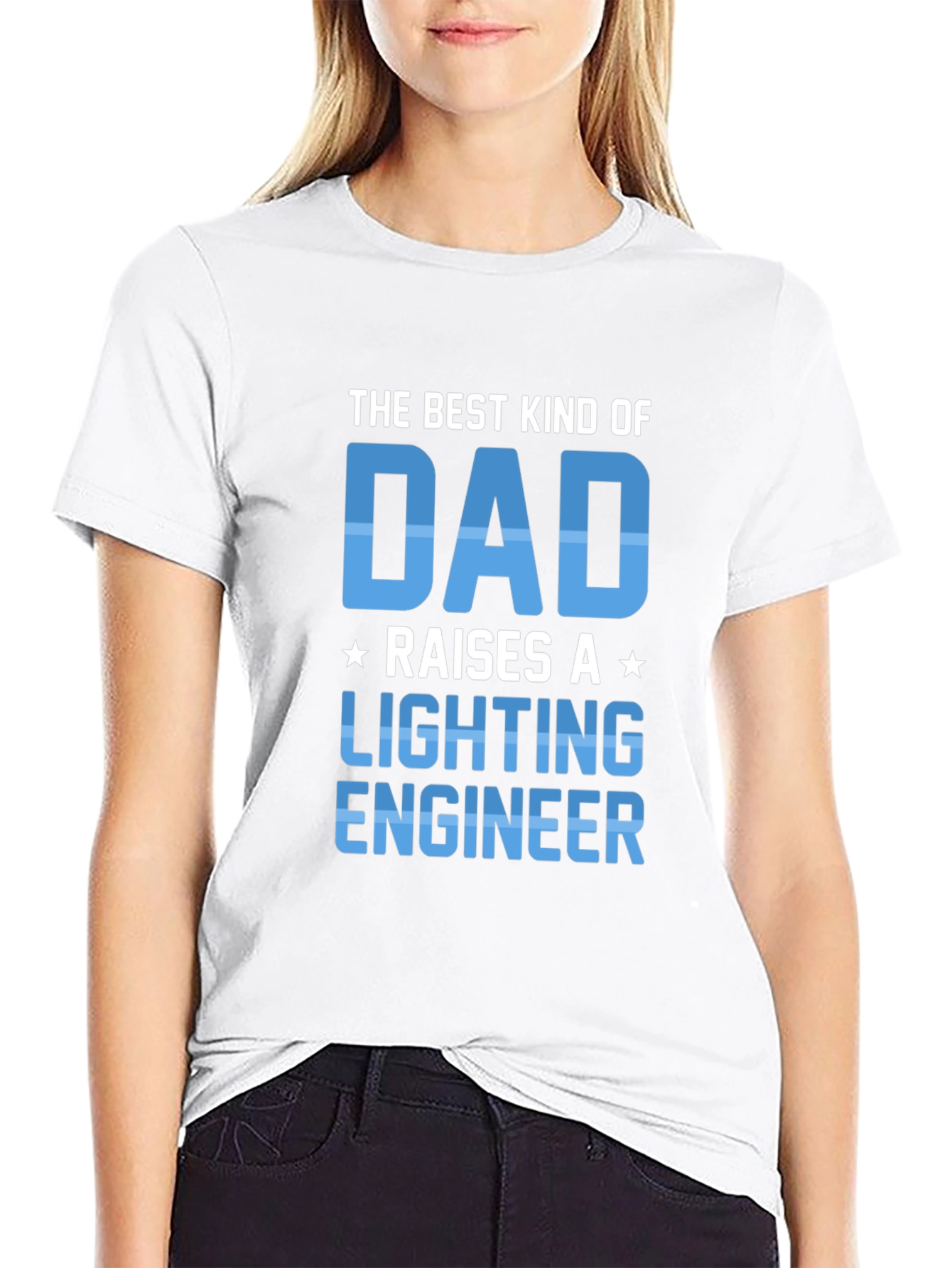 Black Best Kind of Dad Lighting Engineer T-Shirt view 9