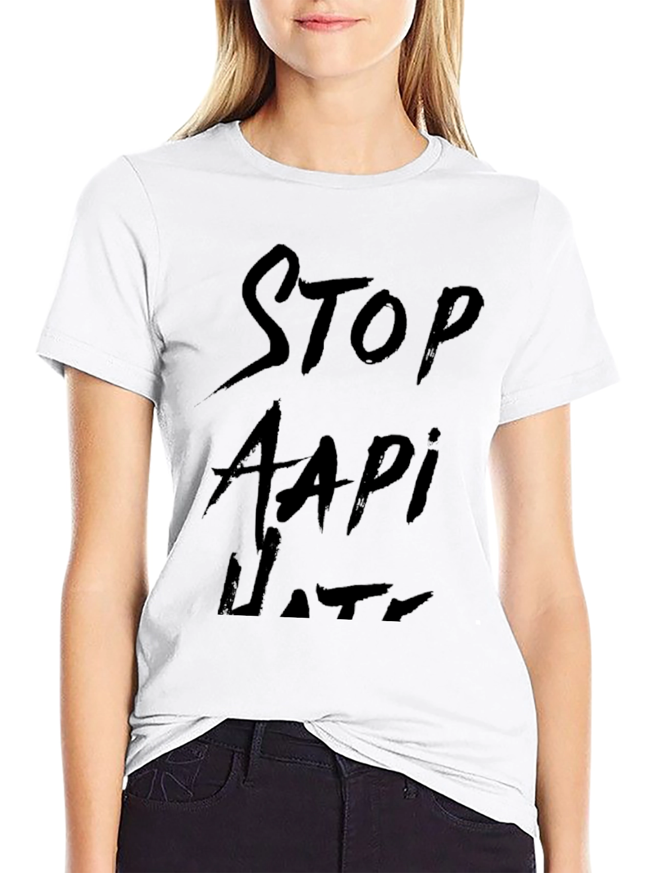 Black Stop AAPI Hate Black T-Shirt view 9
