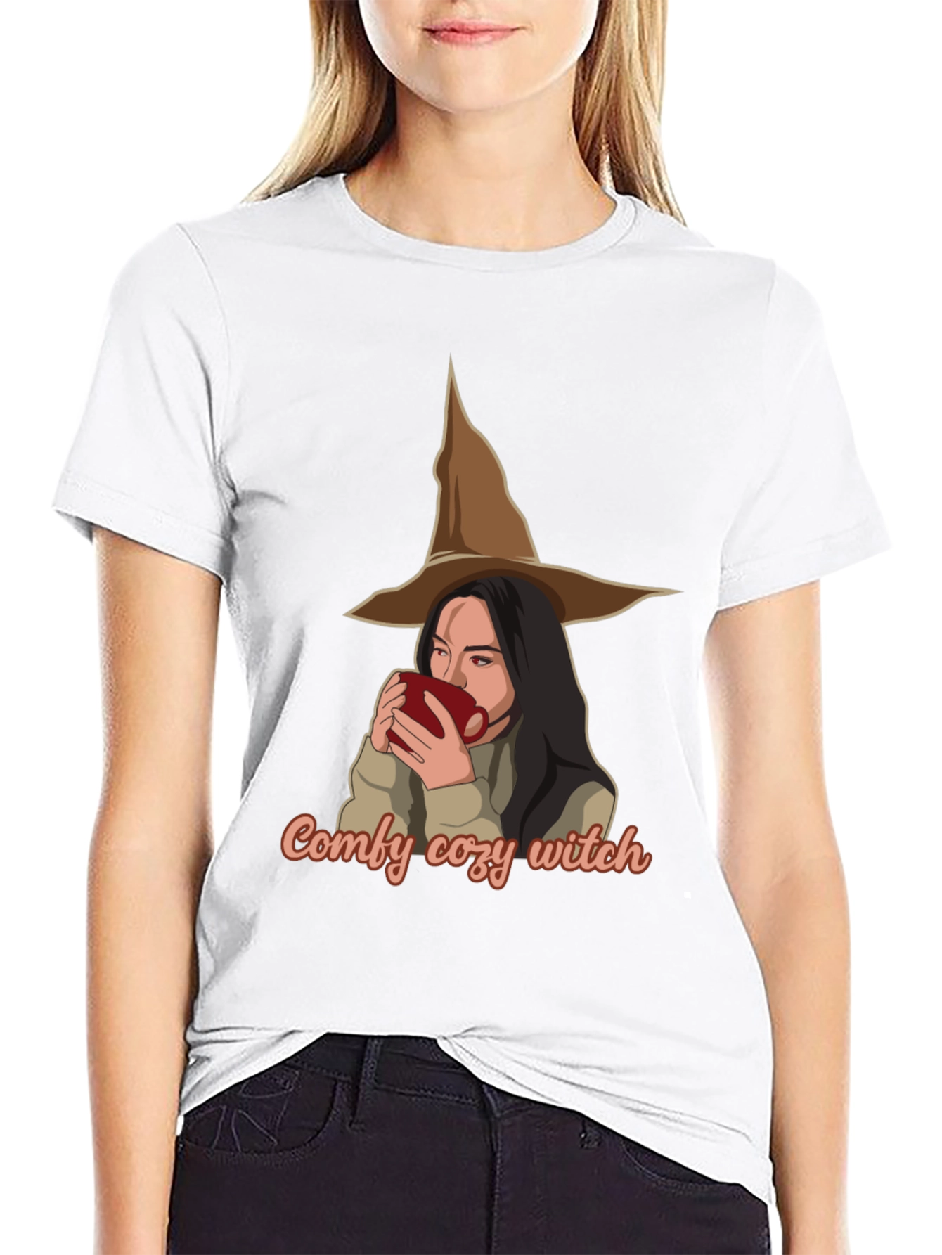 Black Comfy Cozy Witch T-Shirt - Halloween Ready view 9