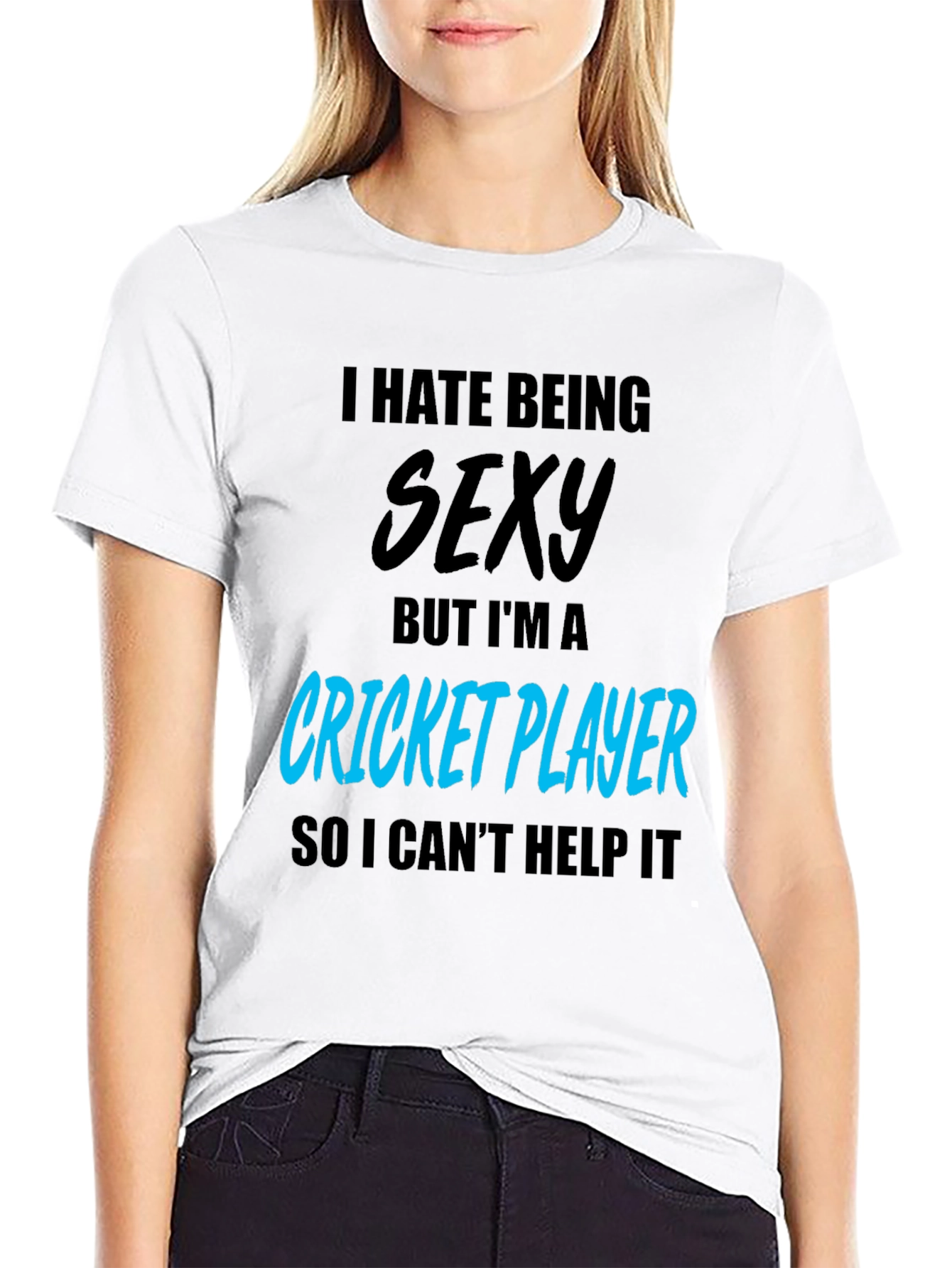 Black Funny Cricket Player Graphic T-Shirt view 9