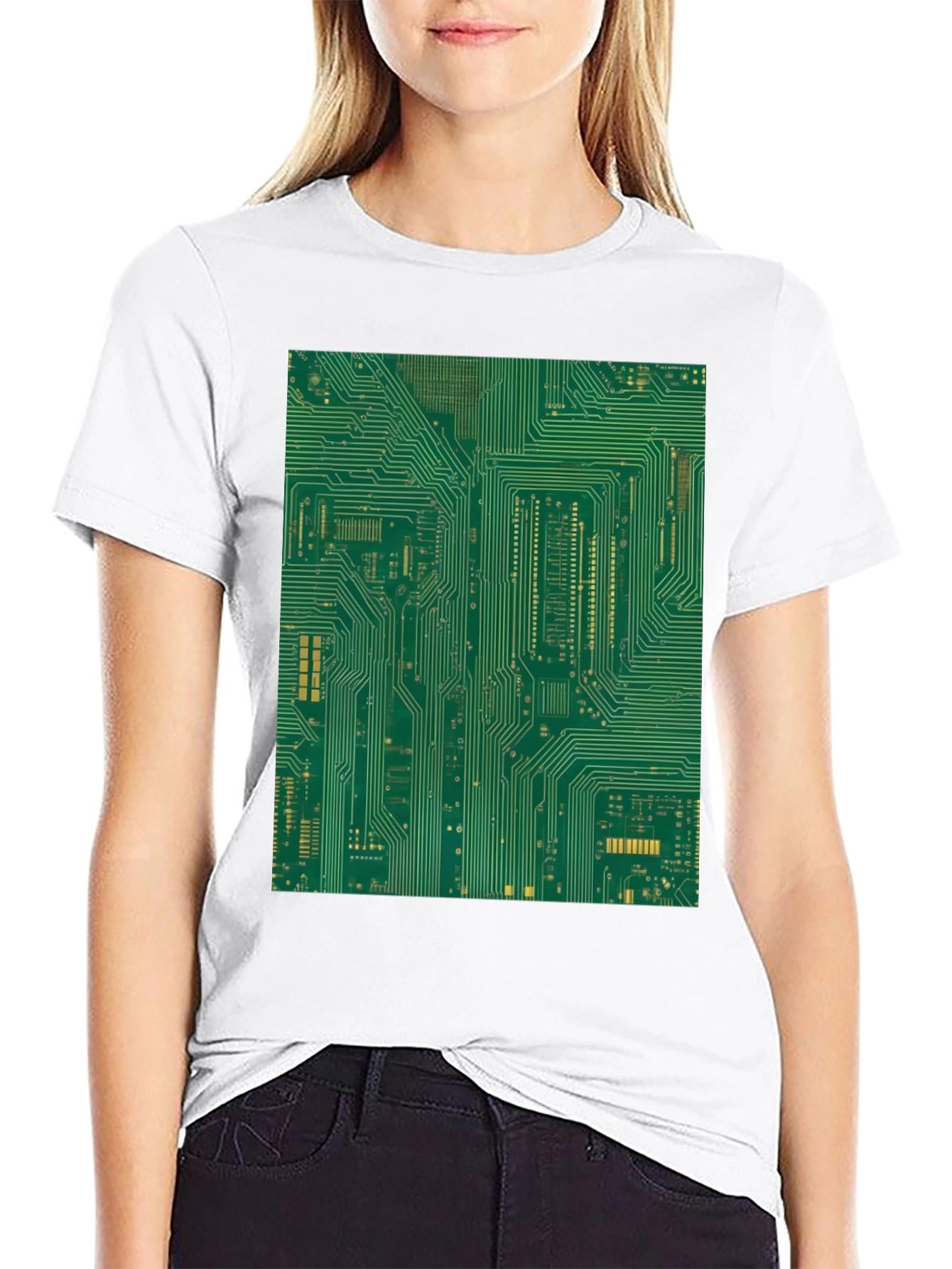 Black Circuit Board Graphic Tee - Black view 9