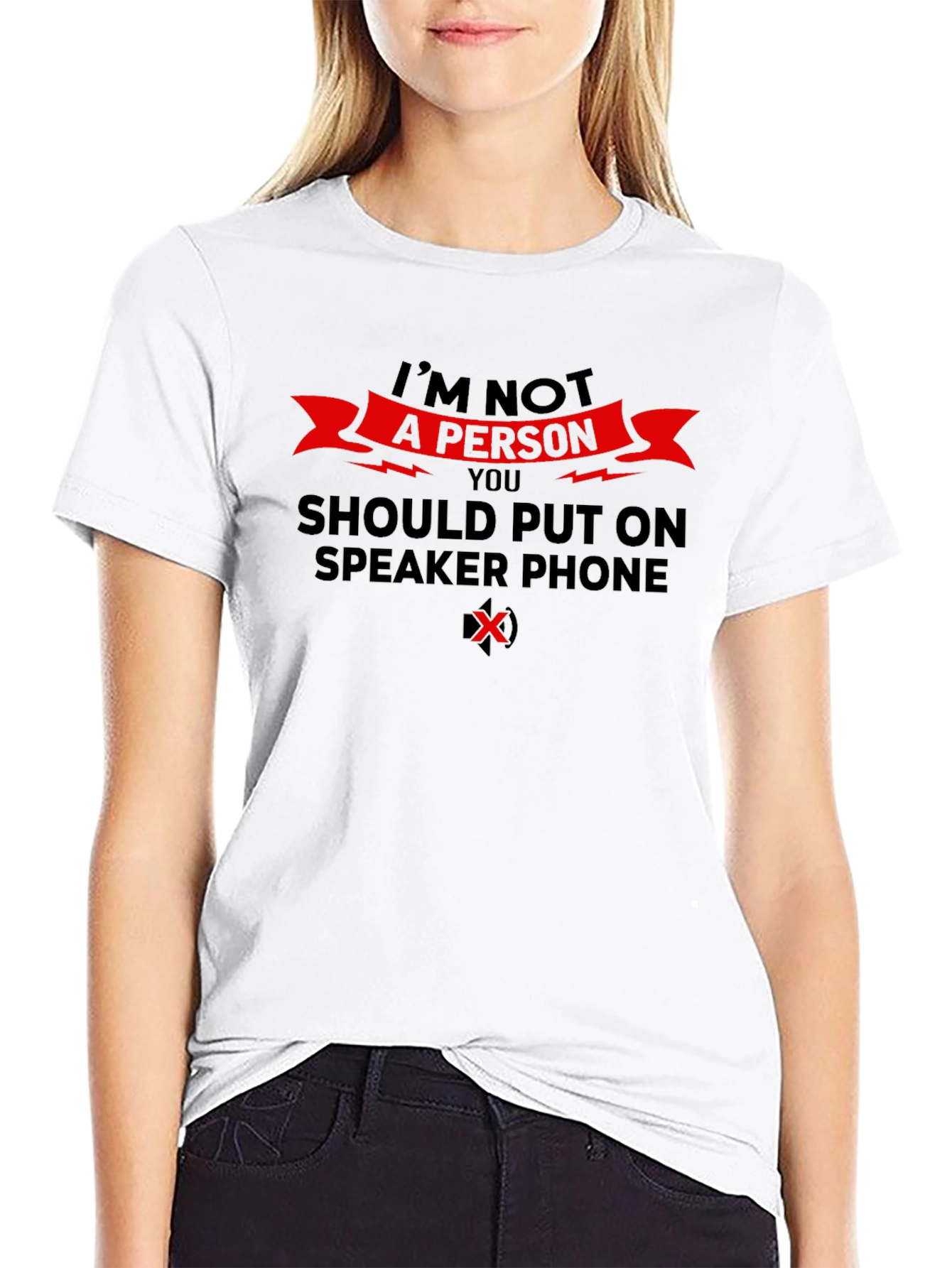 Black Speaker Phone T-Shirt, Sarcastic Novelty Tee view 9