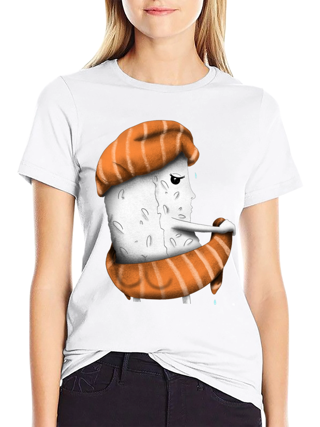 Black Sushi Sadness T-Shirt - Unique Graphic Tee view 9