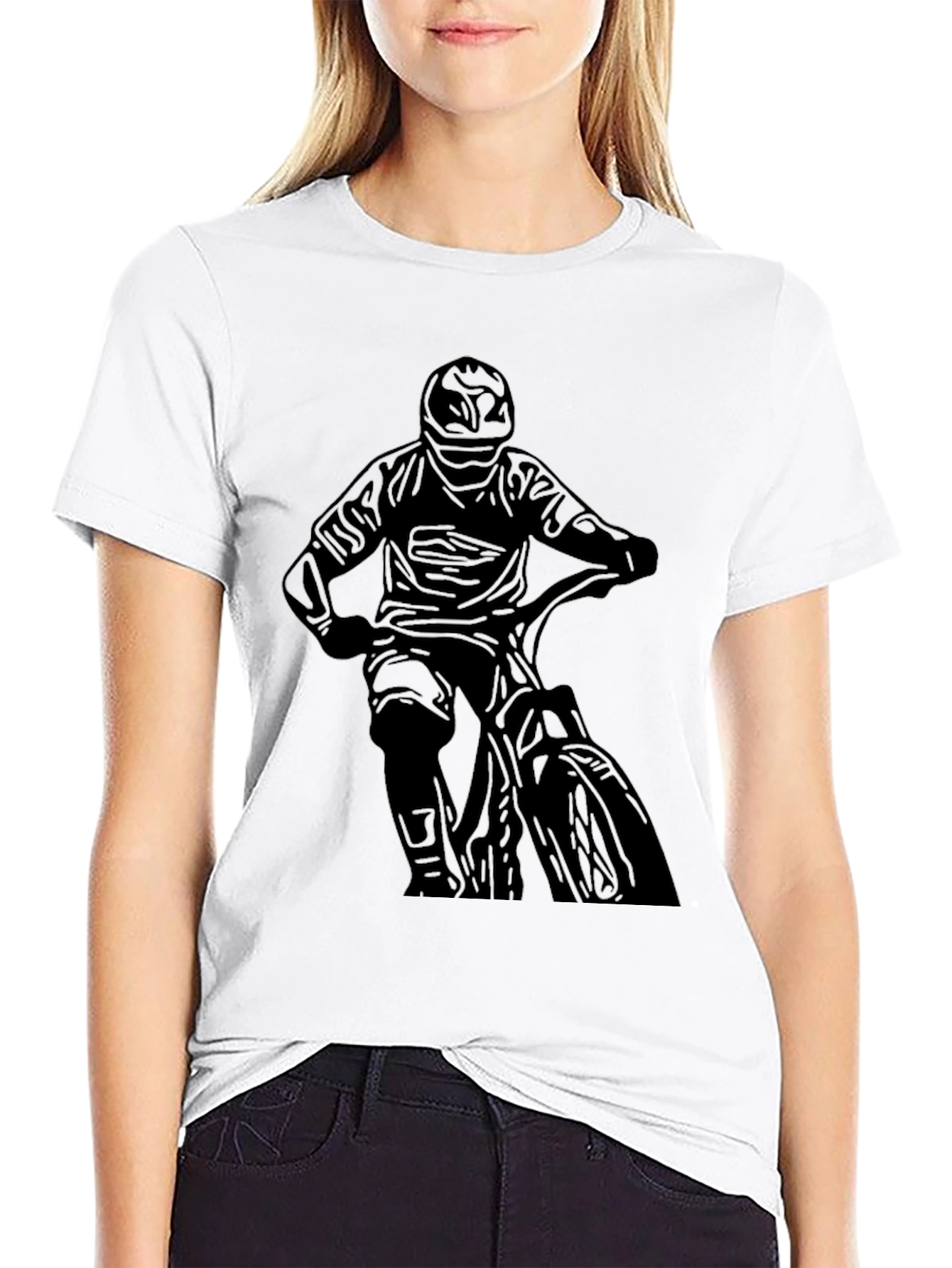 Black Men's Black Biker Graphic Tee view 9