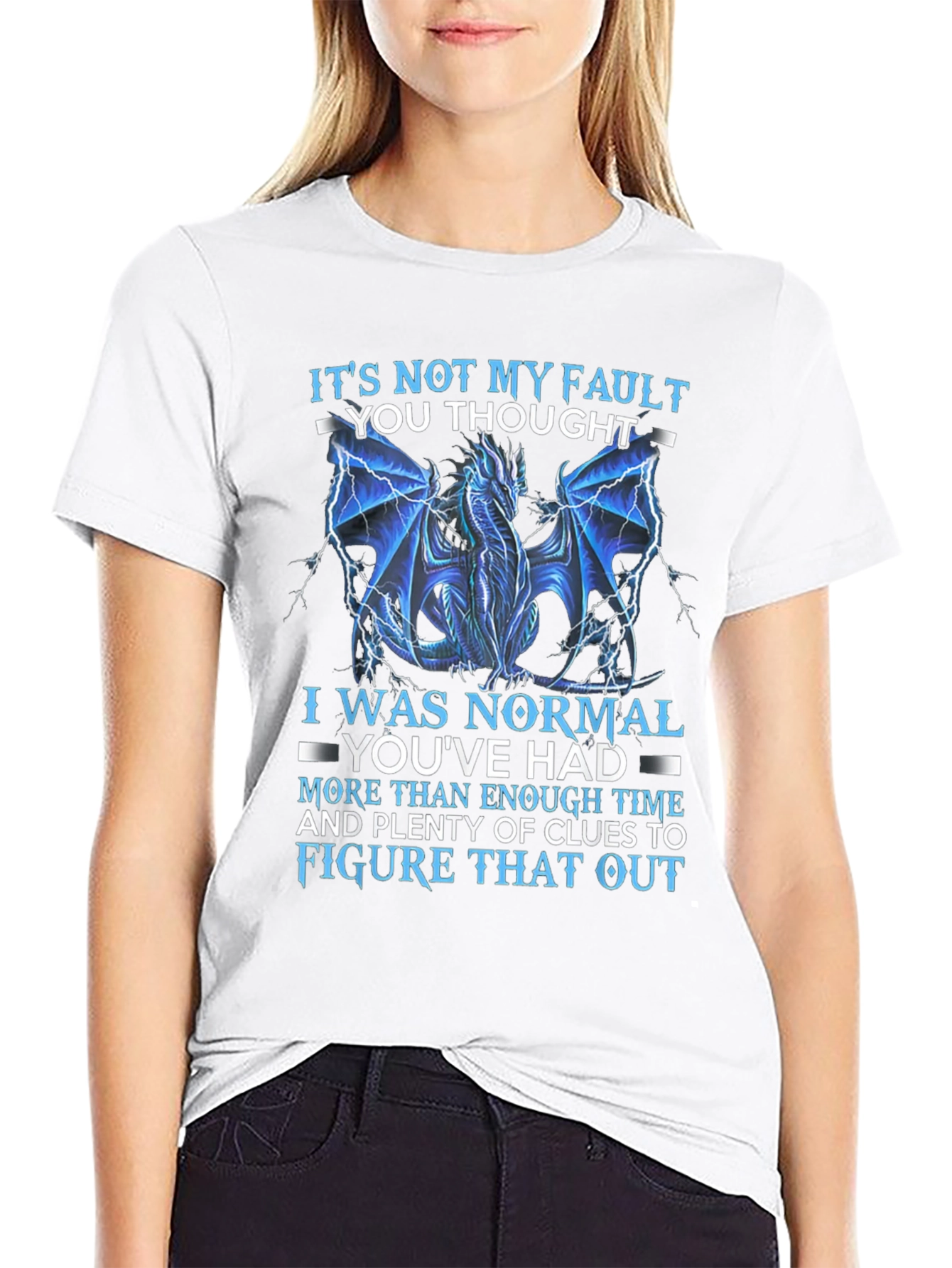 Black Dragon Graphic Tee - "It's Not My Fault" T-Shirt view 9