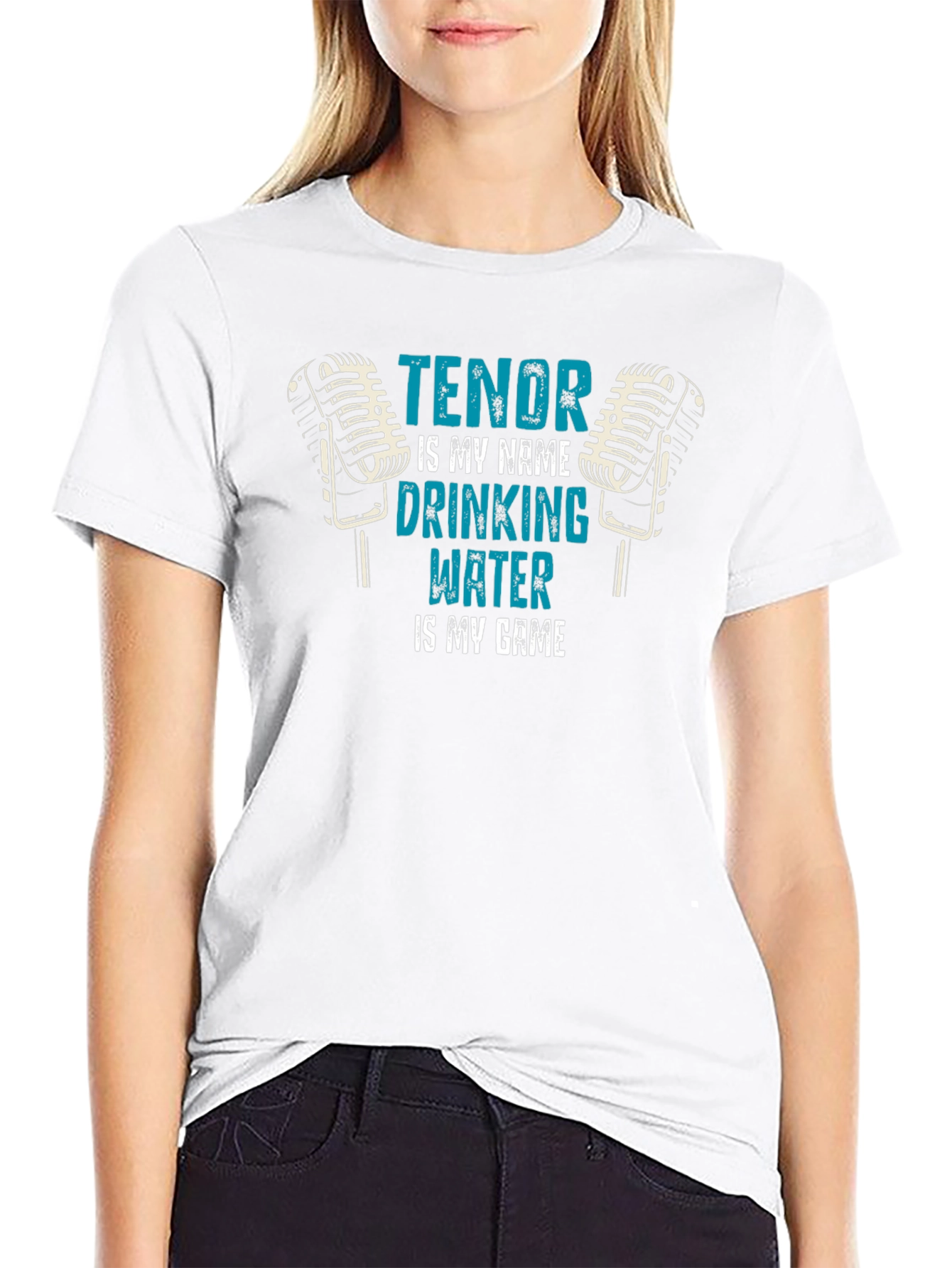 Black Tenor Singer Water Drinking T-Shirt view 9
