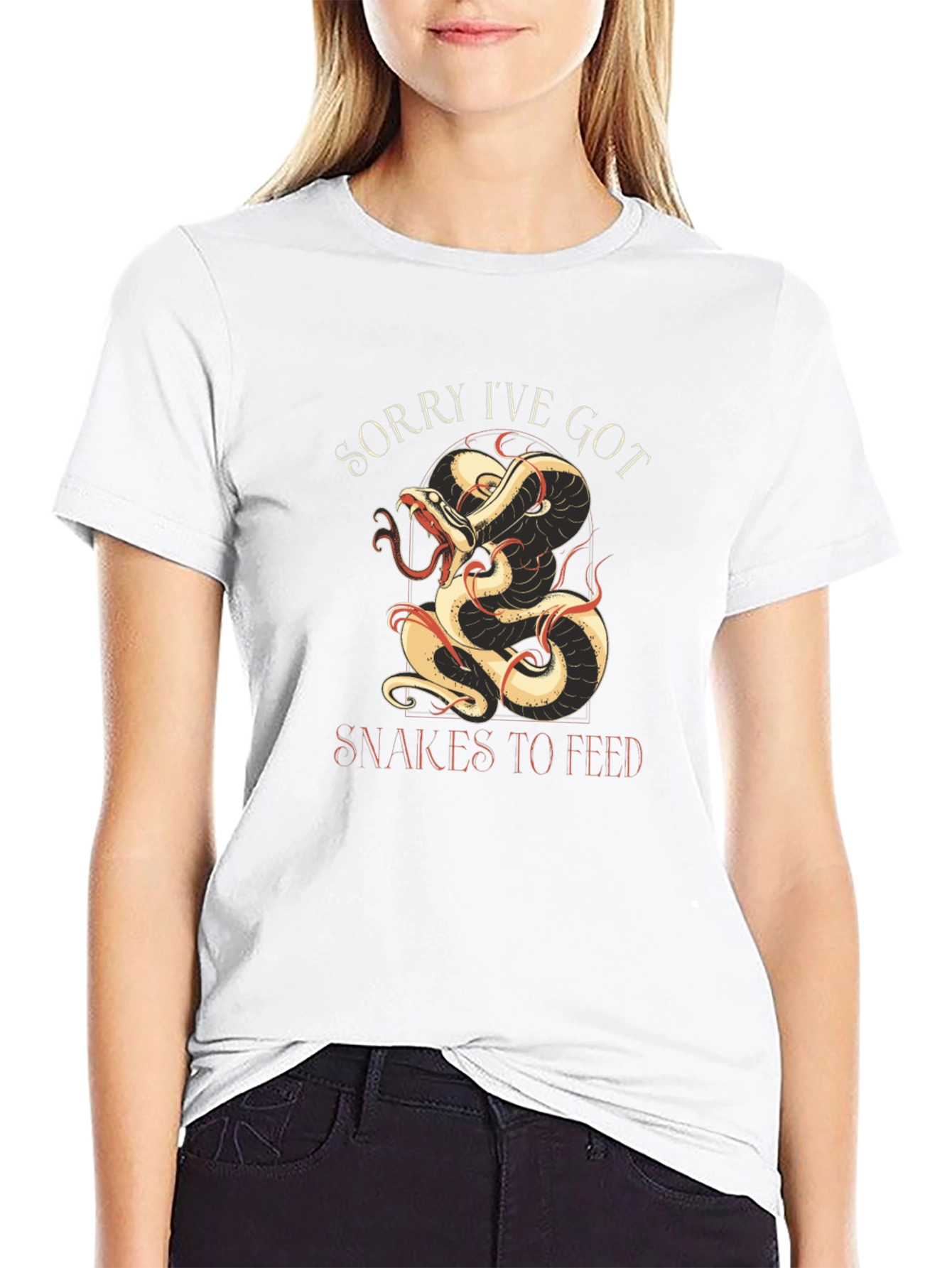 Black Snakes To Feed Graphic Tee - Black Cotton view 9