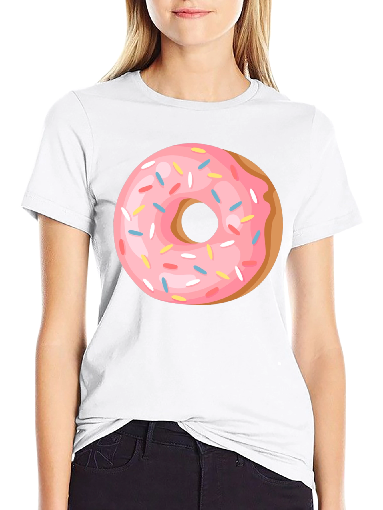 Black Donut Graphic Tee - Casual Black T-Shirt view 9