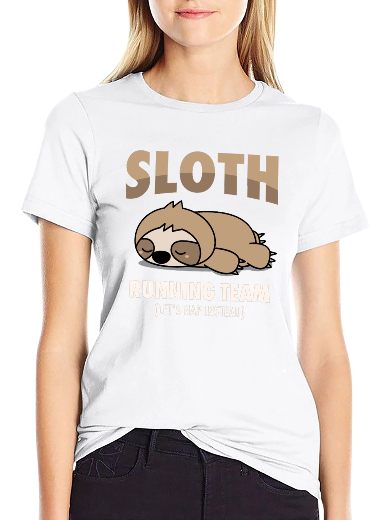 Black Sloth Running Team T-Shirt - Funny Nap Time Tee view 9