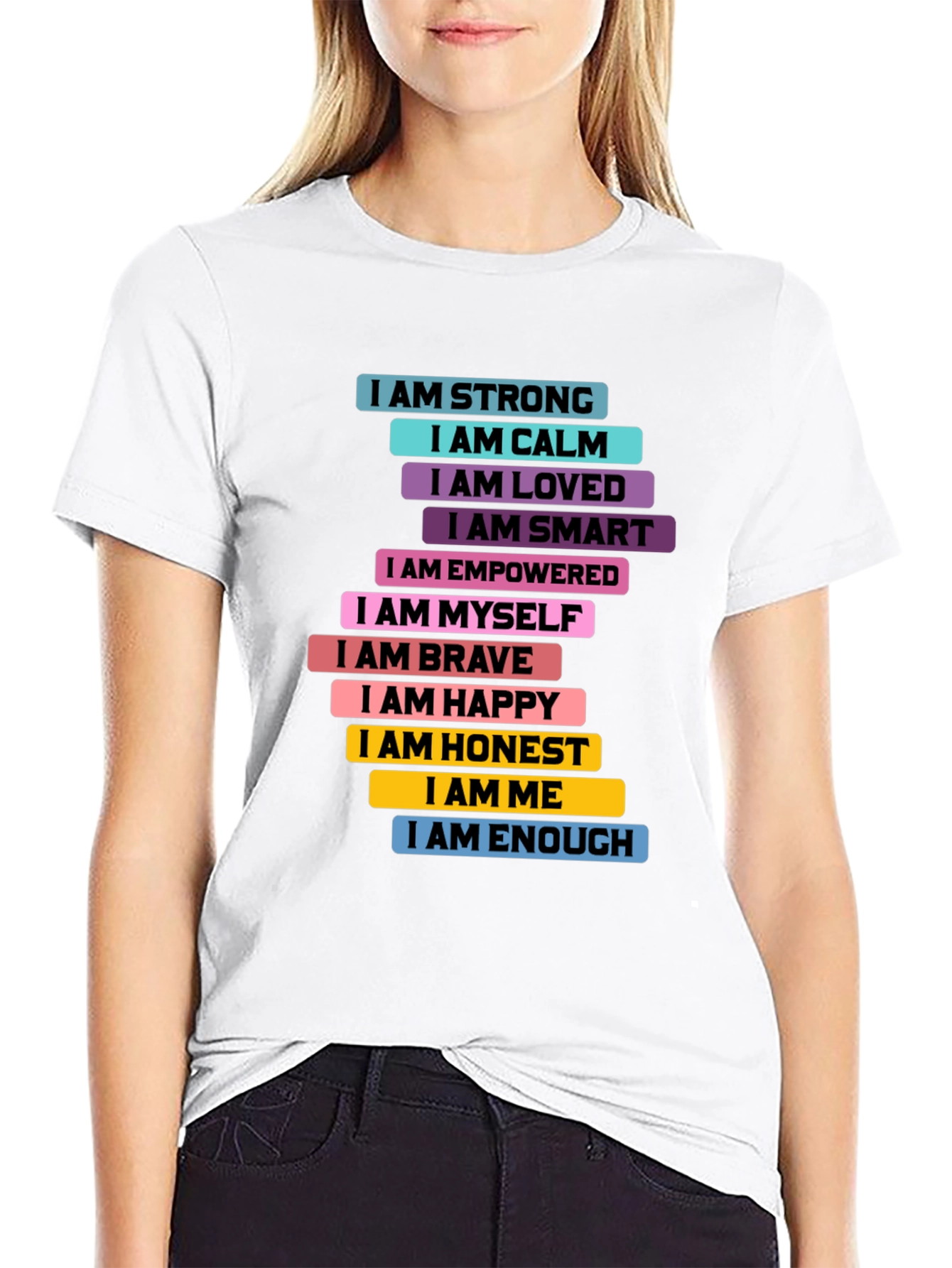Black Inspirational "I AM" T-Shirt - Positive Affirmations view 9