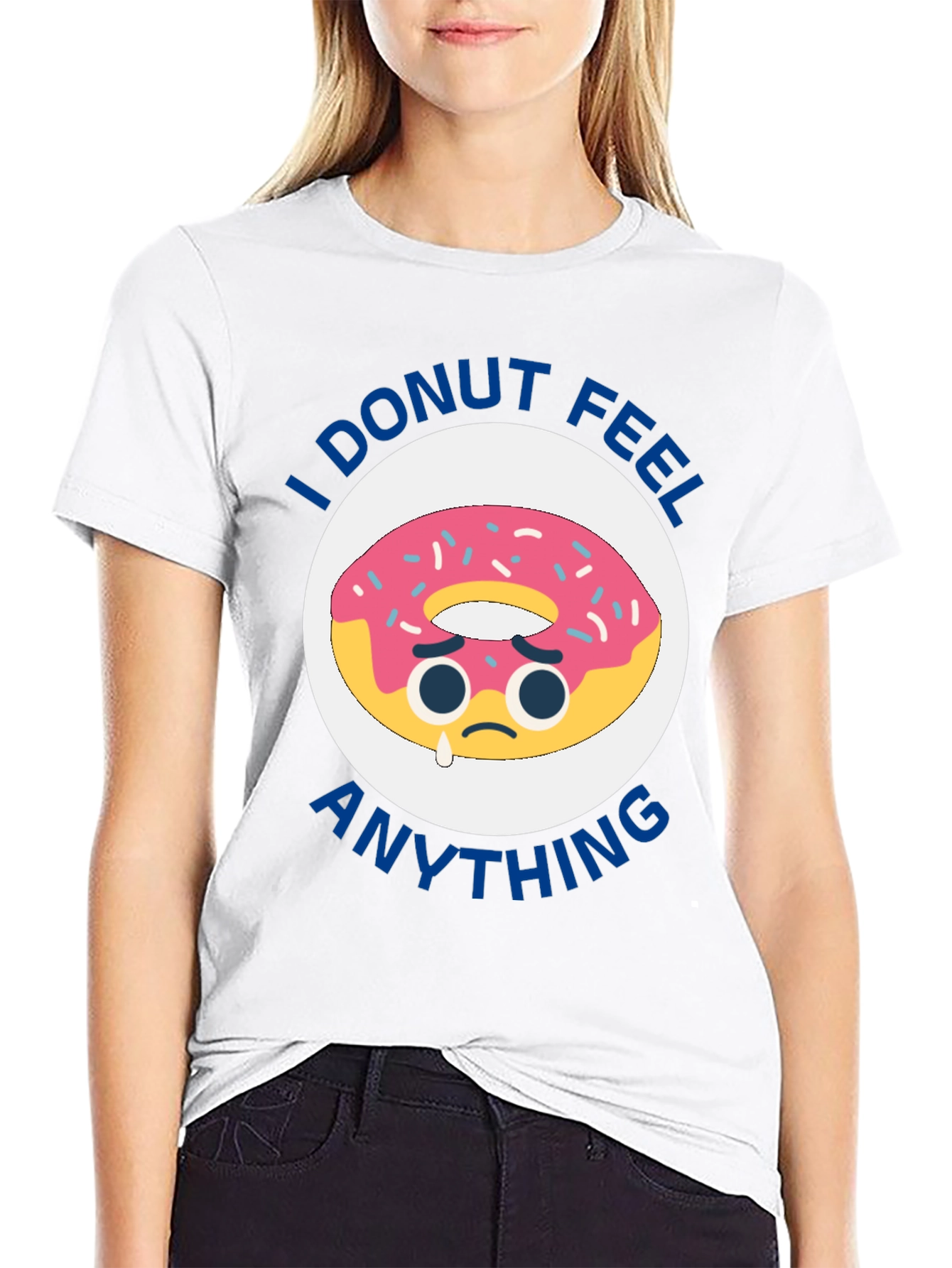 Black I Donut Feel Anything Funny T-Shirt view 9