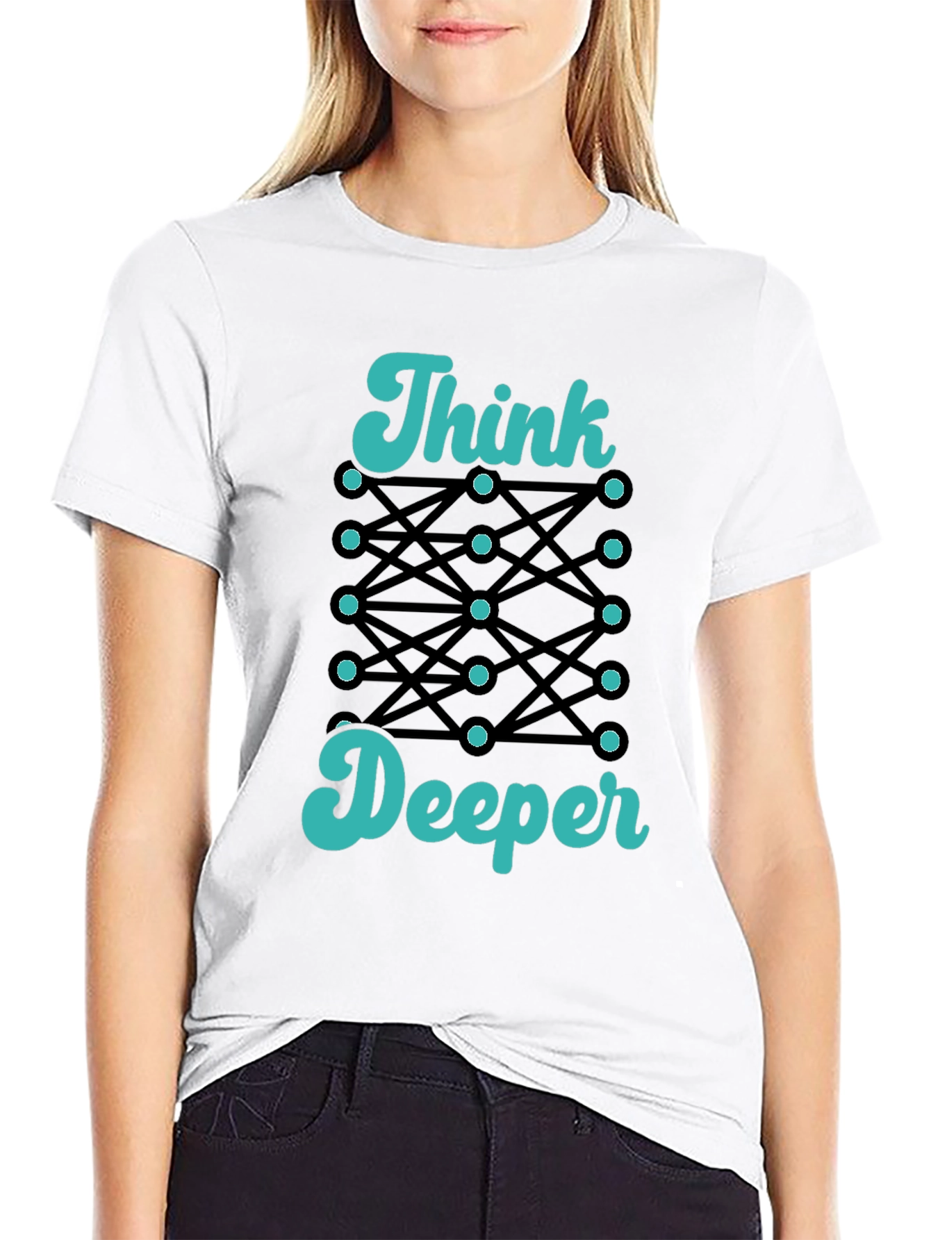 Black Think Deeper Graphic Tee - Black Cotton T-Shirt view 9