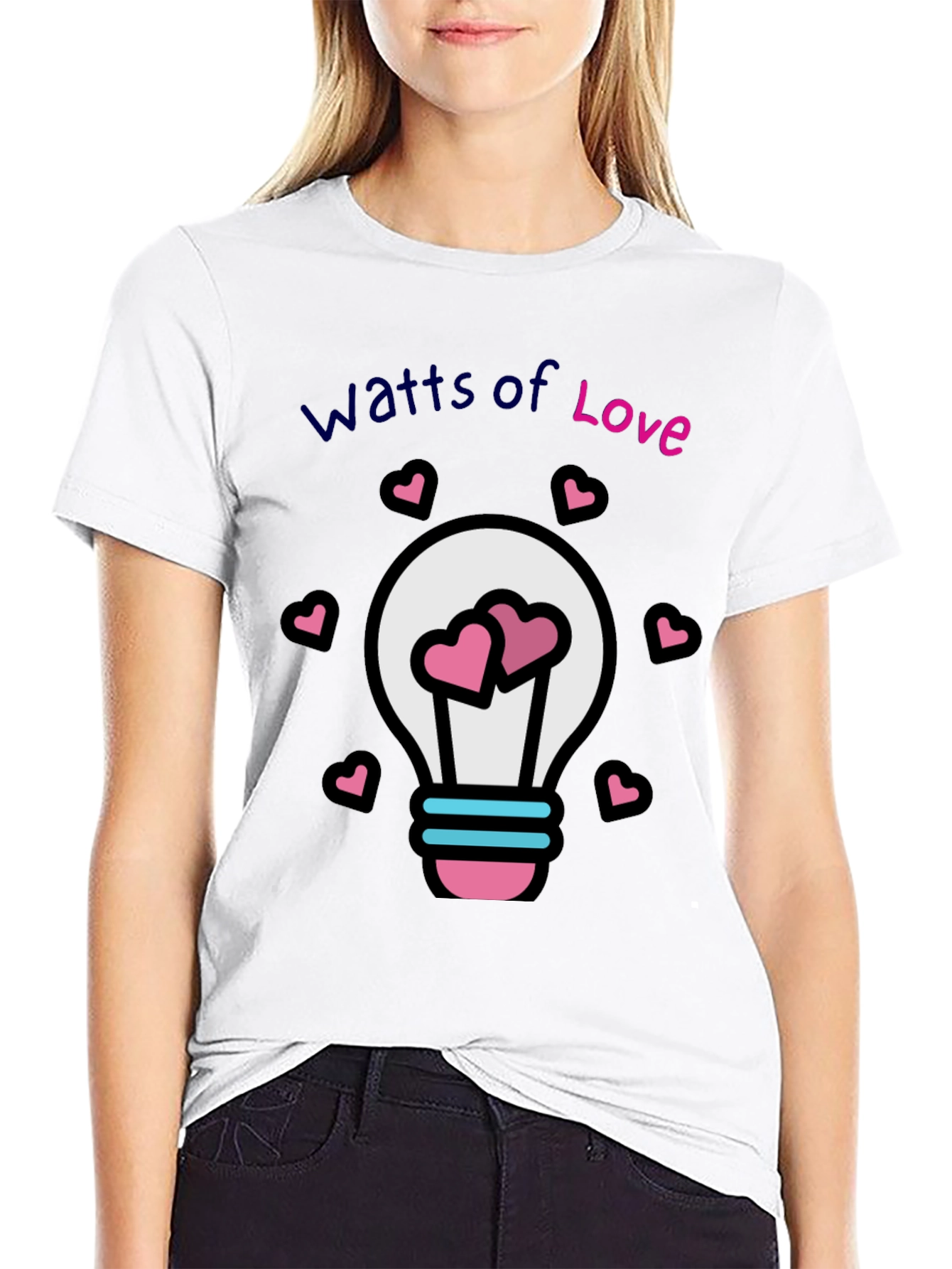 Black Watts of Love T-Shirt view 9