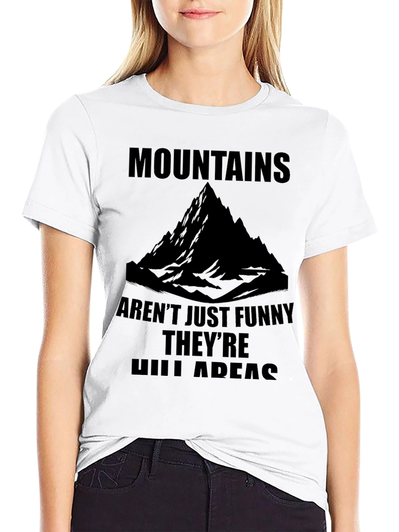 Black Funny Mountains T-Shirt - Hilarious Outdoors Graphic Tee view 9