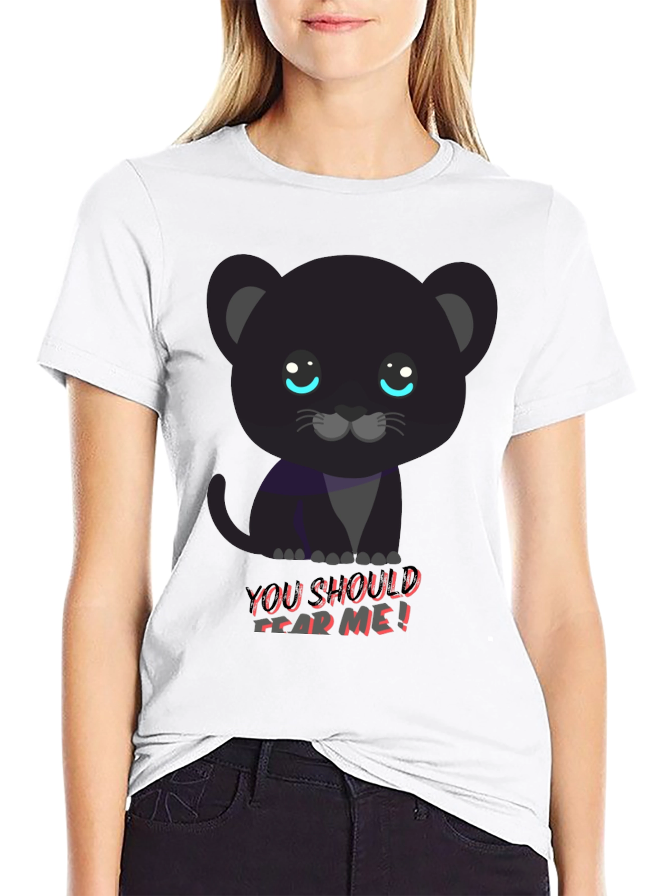 Black Cute Black Panther Tee - You Should Fear Me! view 9