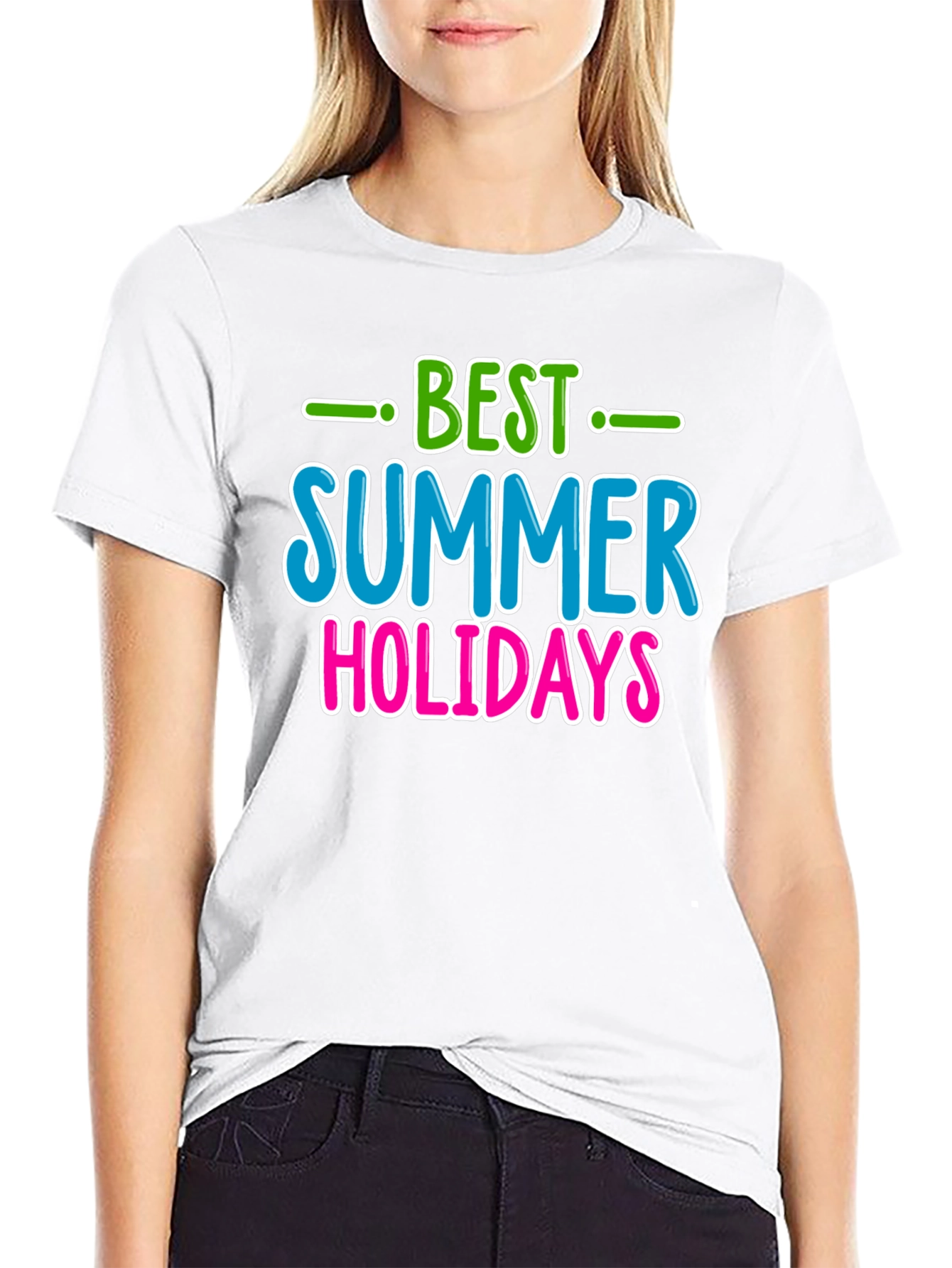 Black Best Summer Holidays Graphic Tee view 9