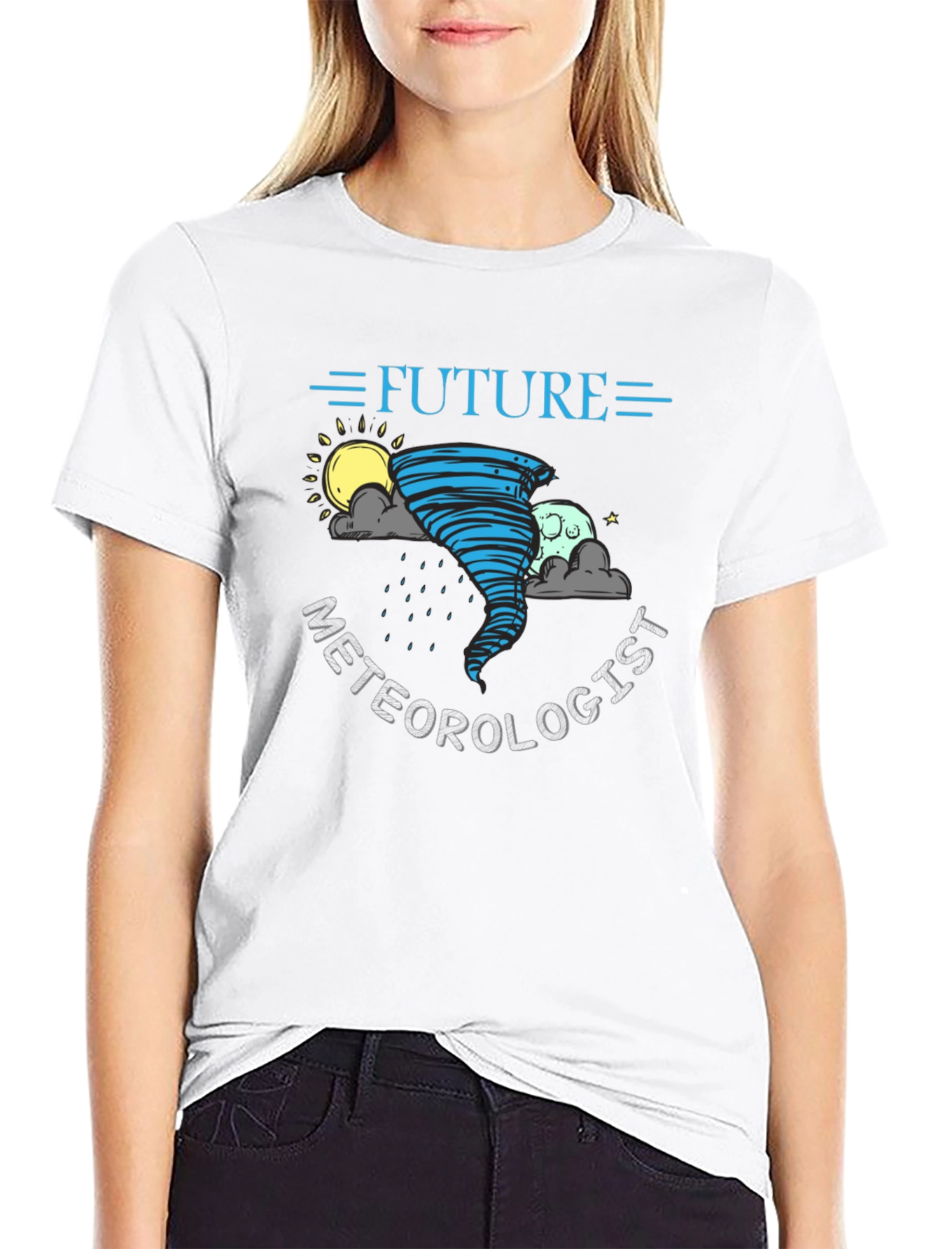 Black Future Meteorologist T-Shirt - Weather Science Tee view 9