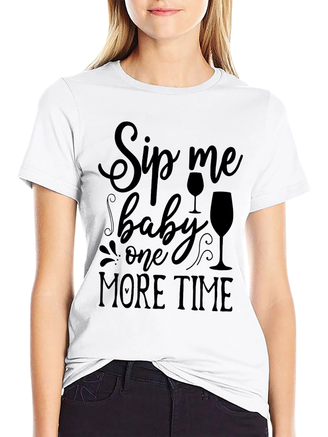 Black Sip Me Baby One More Time Black T-Shirt view 9
