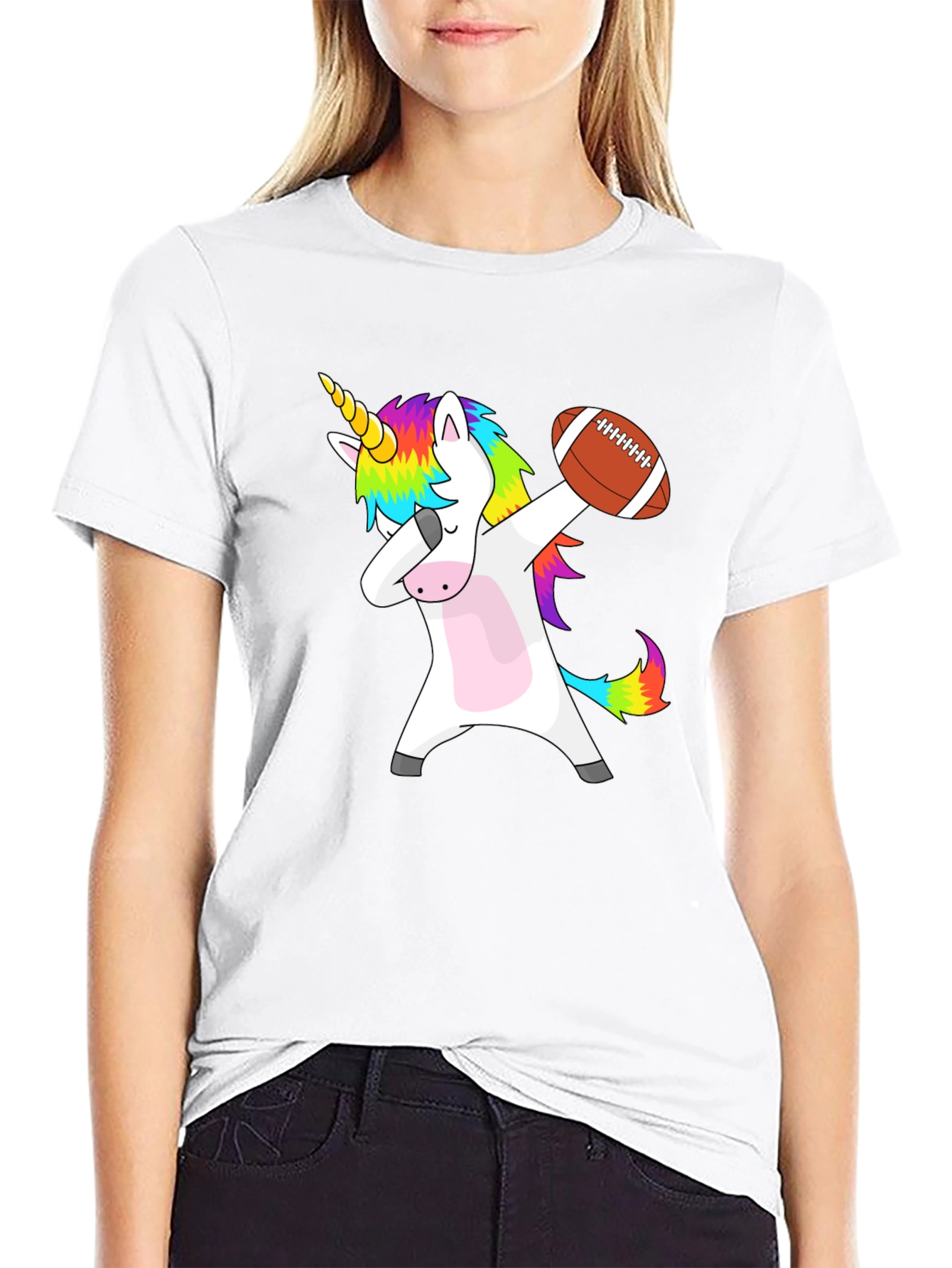 Black Unicorn Football Dab T-Shirt - Fun & Unique Graphic Tee view 9