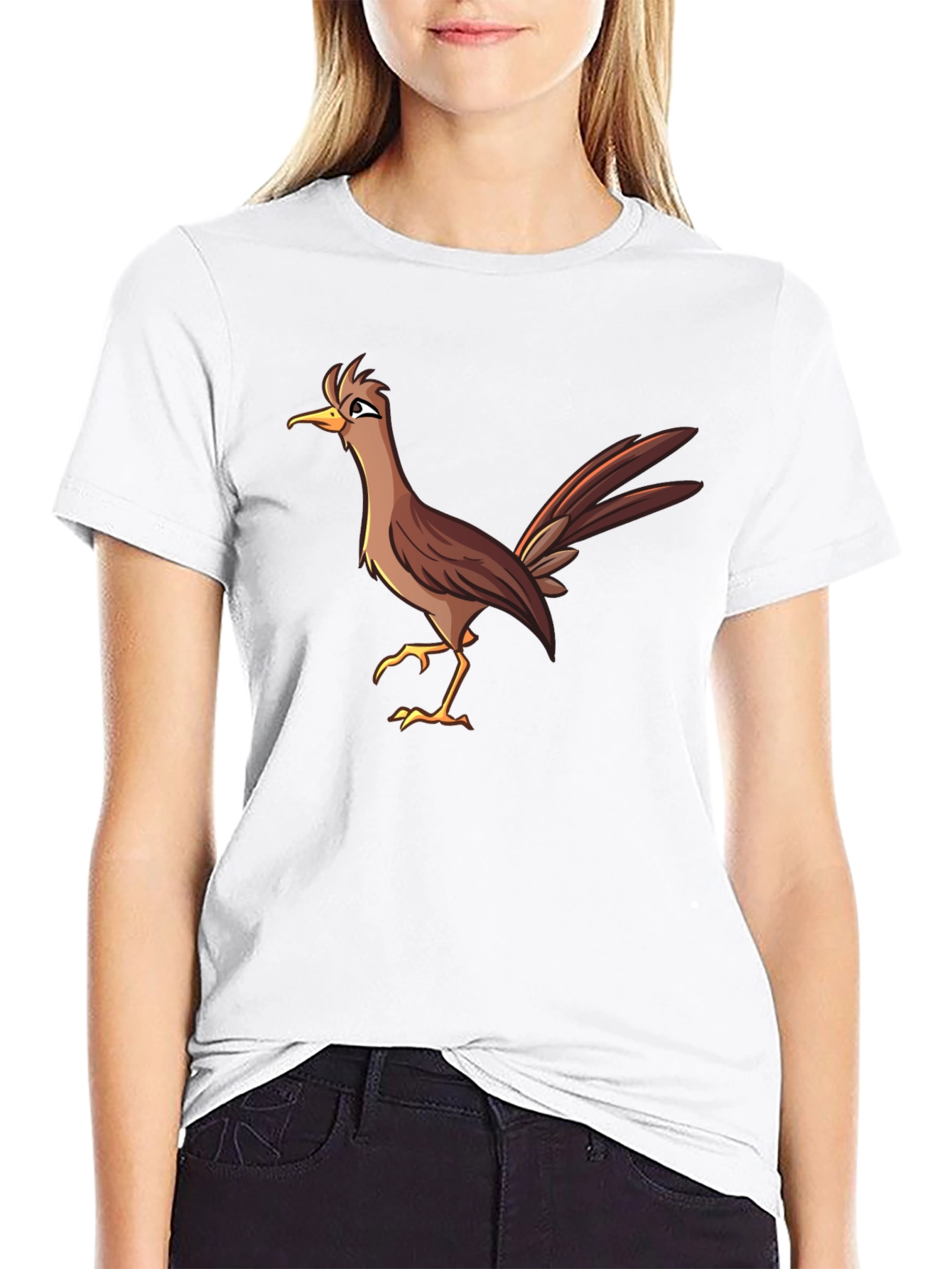 Black Roadrunner Cartoon Graphic T-Shirt view 9