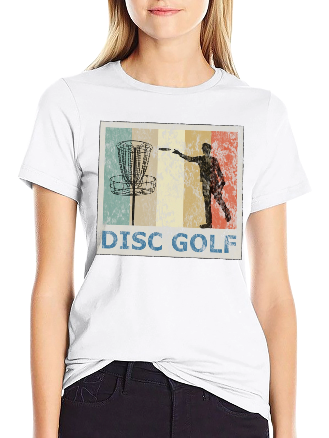 Black Vintage Disc Golf T-Shirt - Retro Style view 9