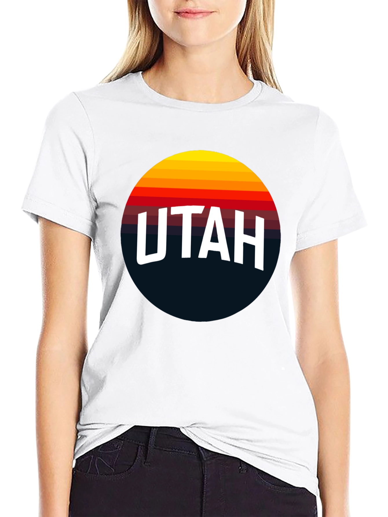 Black Retro Utah Graphic Tee - Classic Design T-Shirt view 9