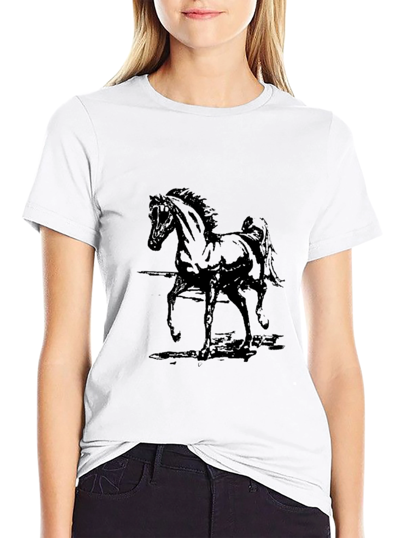 Black Black Horse Graphic Tee - Stylish & Comfortable view 9