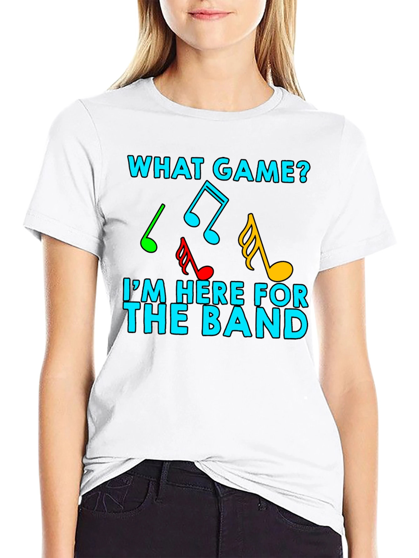 What Game? I'm Here For The Band Music Notes T-Shirt - 9