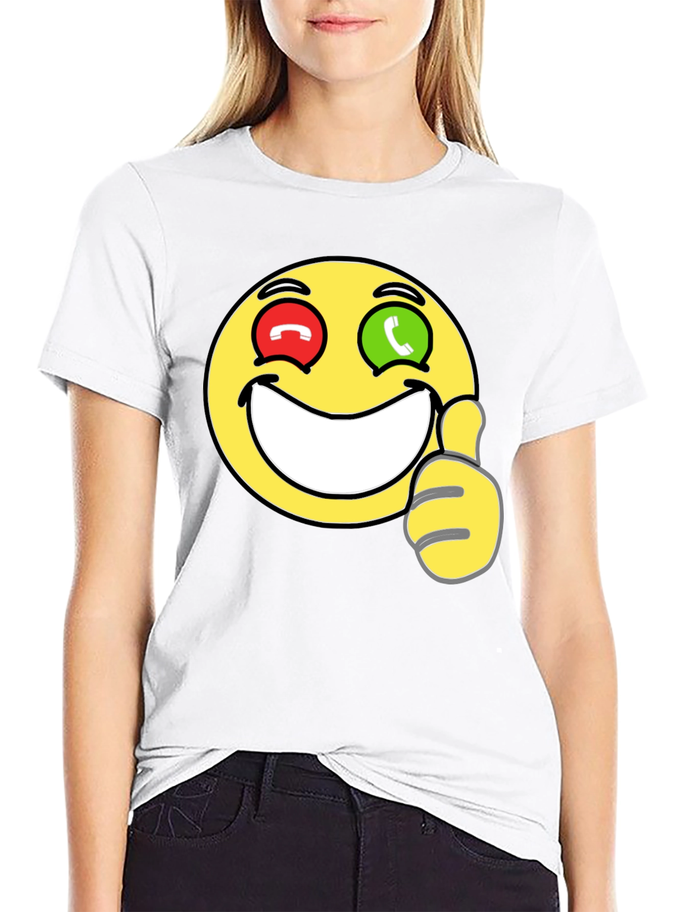 Black Emoji Thumbs Up T-Shirt - Funny Graphic Tee view 9