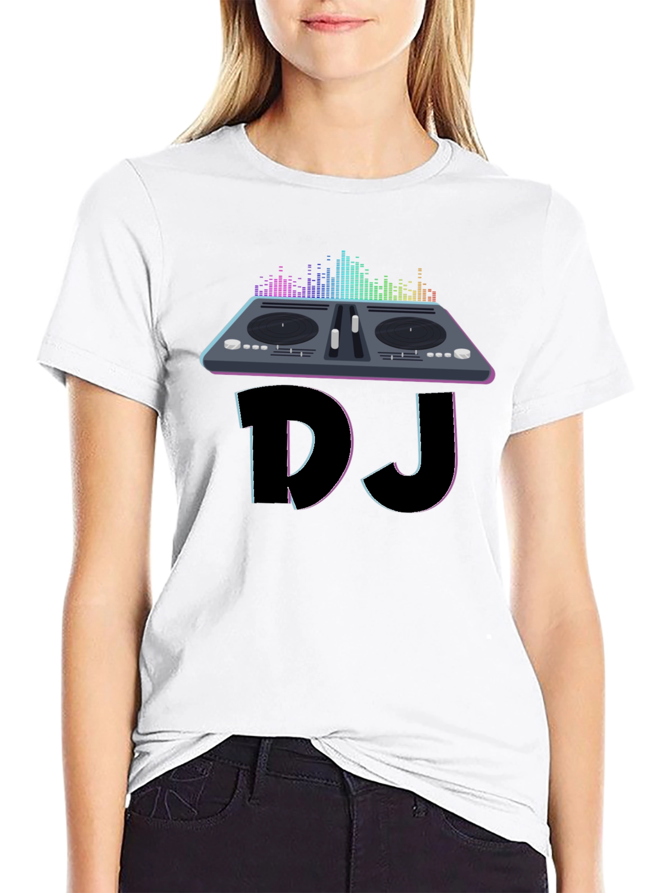 Black DJ Turntable Graphic Tee - Music Lover T-Shirt view 9