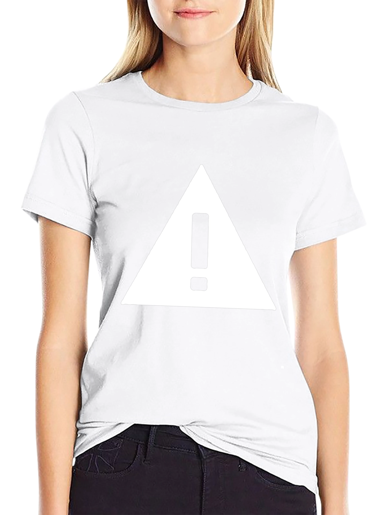 Black Warning Sign Graphic Tee - Black Cotton T-Shirt view 9