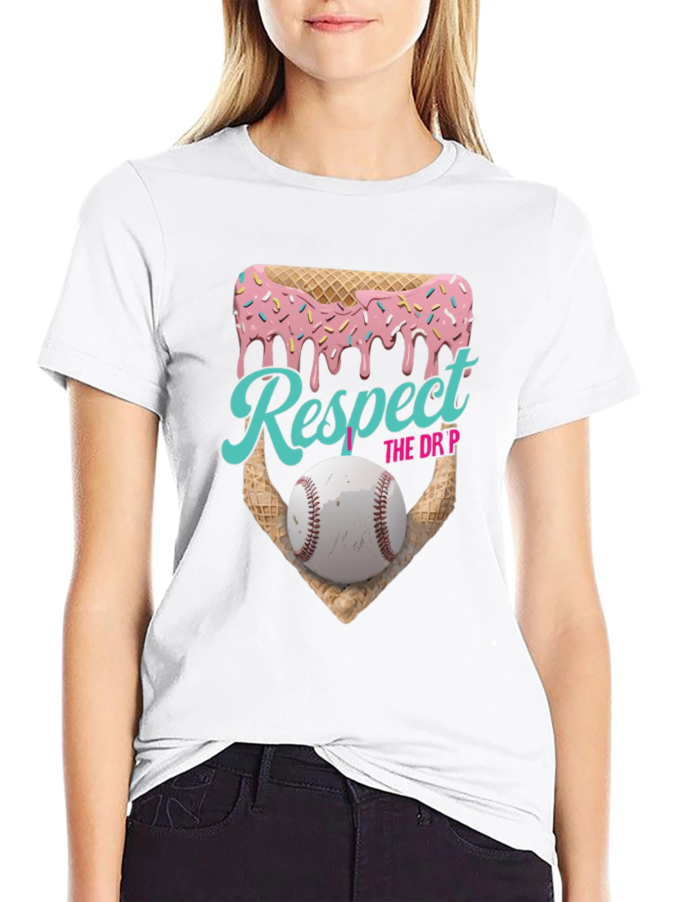 Black Respect the Drip Baseball T-Shirt view 9
