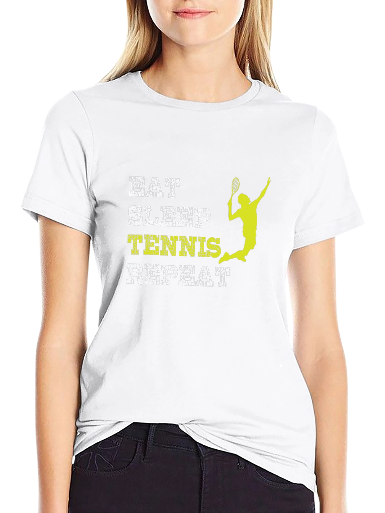 Eat Sleep Tennis Repeat Black T-Shirt - 9